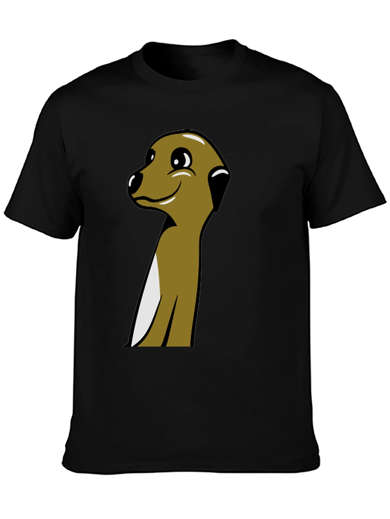 Black Meerkat Cartoon Graphic Tee - Black view 3