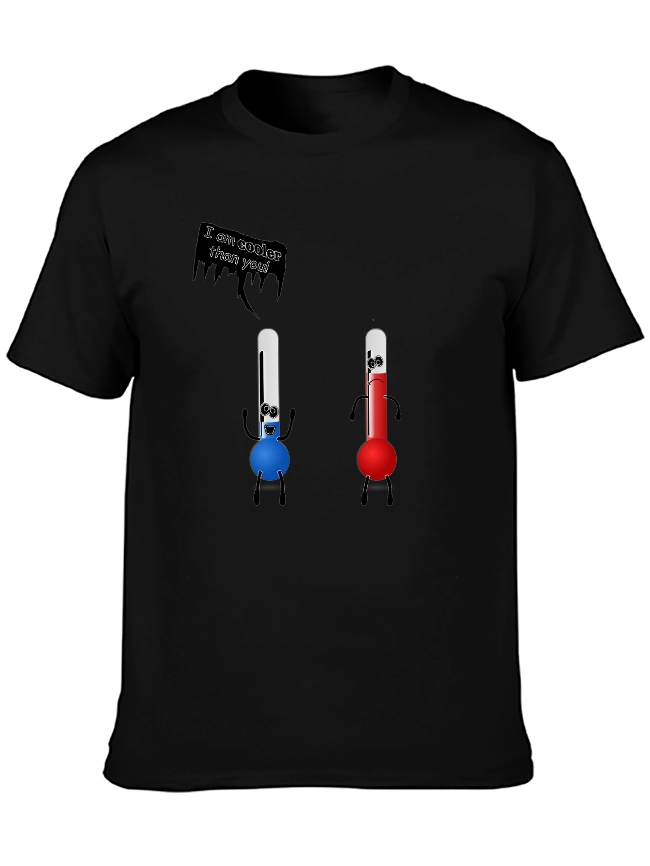 Black Cooler Than You T-Shirt - Funny Thermometer Tee view 3