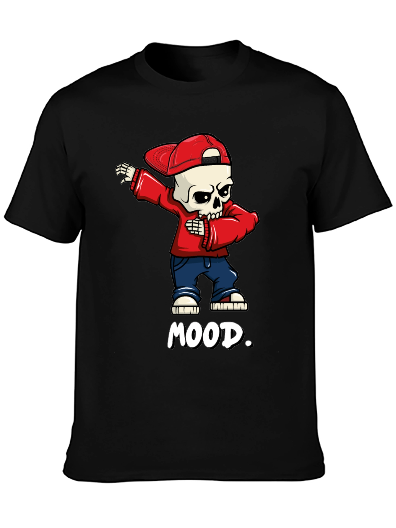Black Mood Skeleton Dab Graphic Tee - Trendy Streetwear view 3