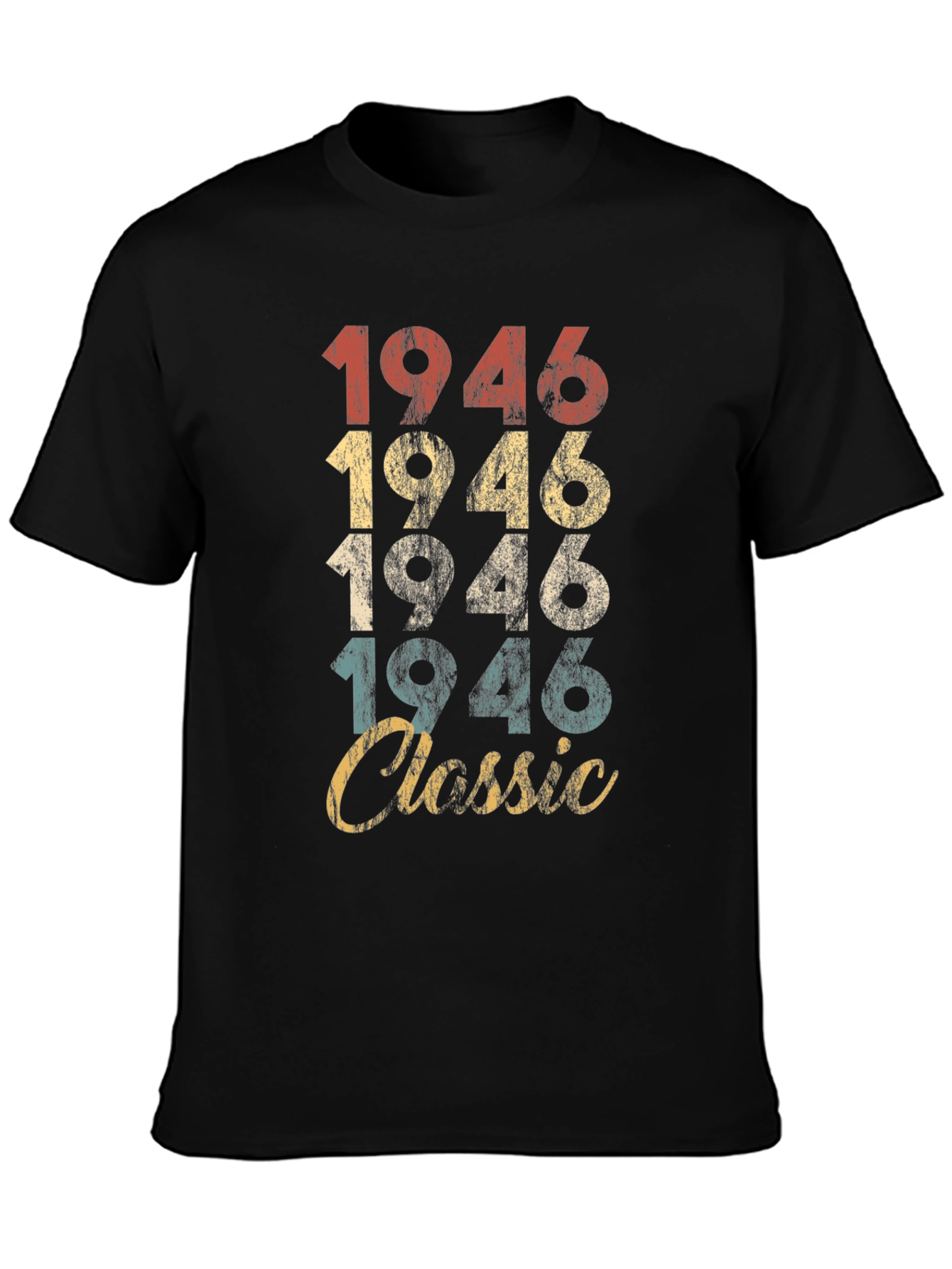 Black Vintage 1946 Classic T-Shirt view 3