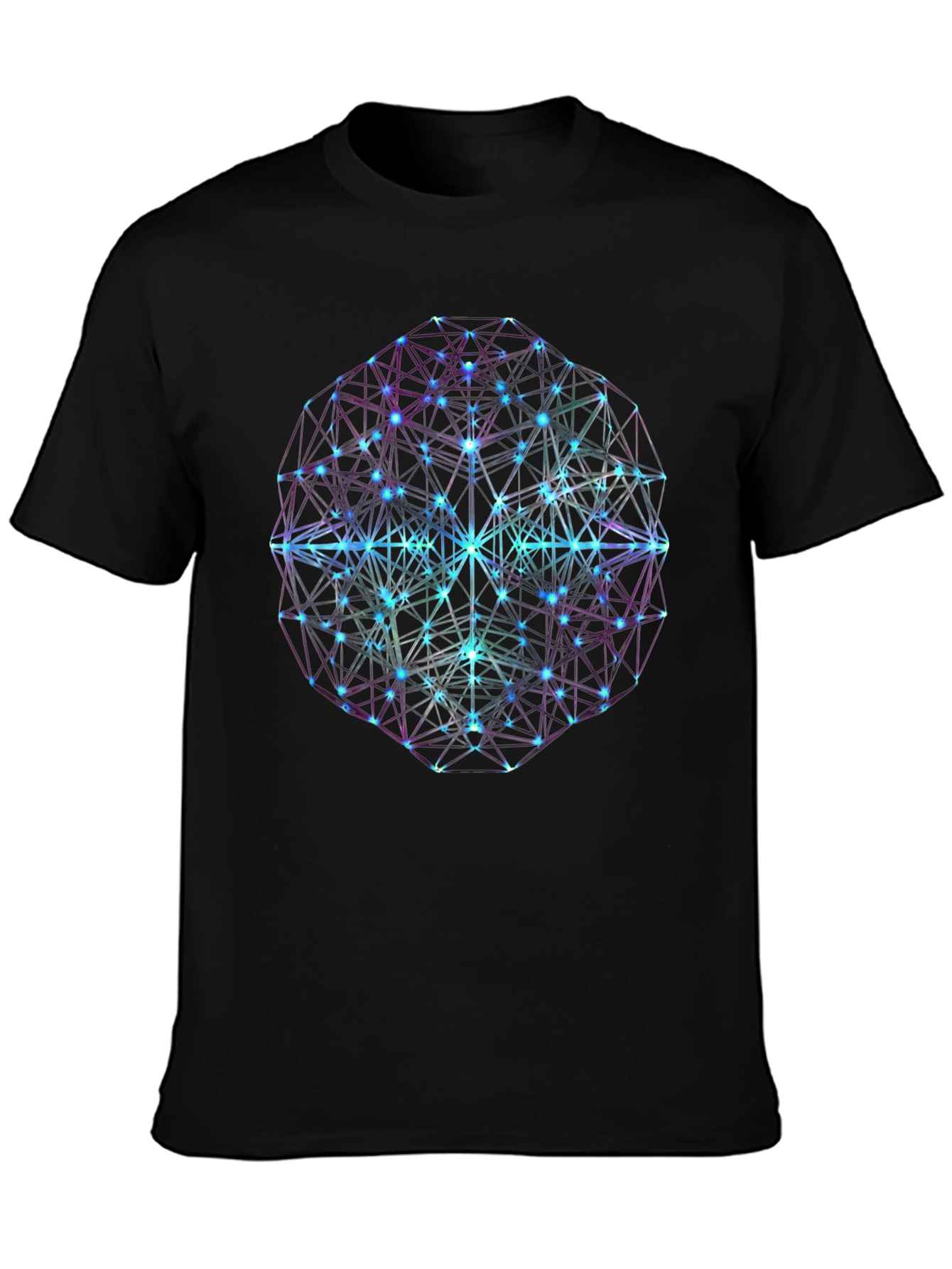 Black Geometric Galaxy T-Shirt - Abstract Design view 3