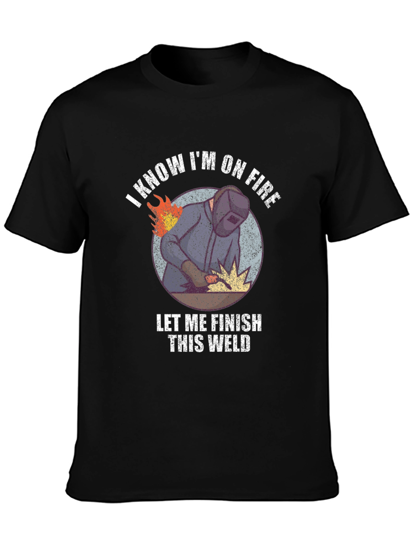 Black I Know I'm On Fire Welding T-Shirt view 3