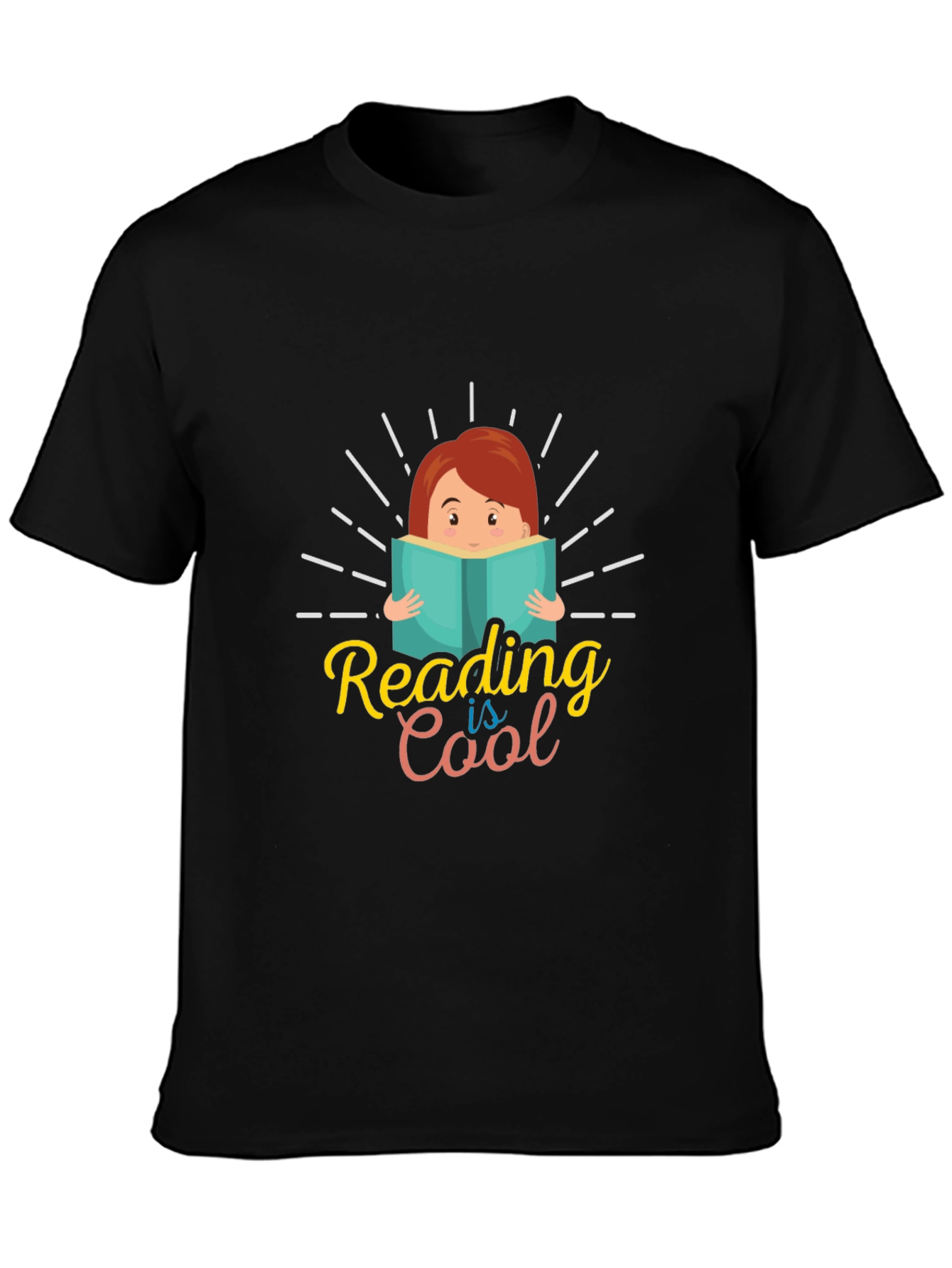 Black Reading is Cool T-Shirt: Unisex Graphic Tee view 3