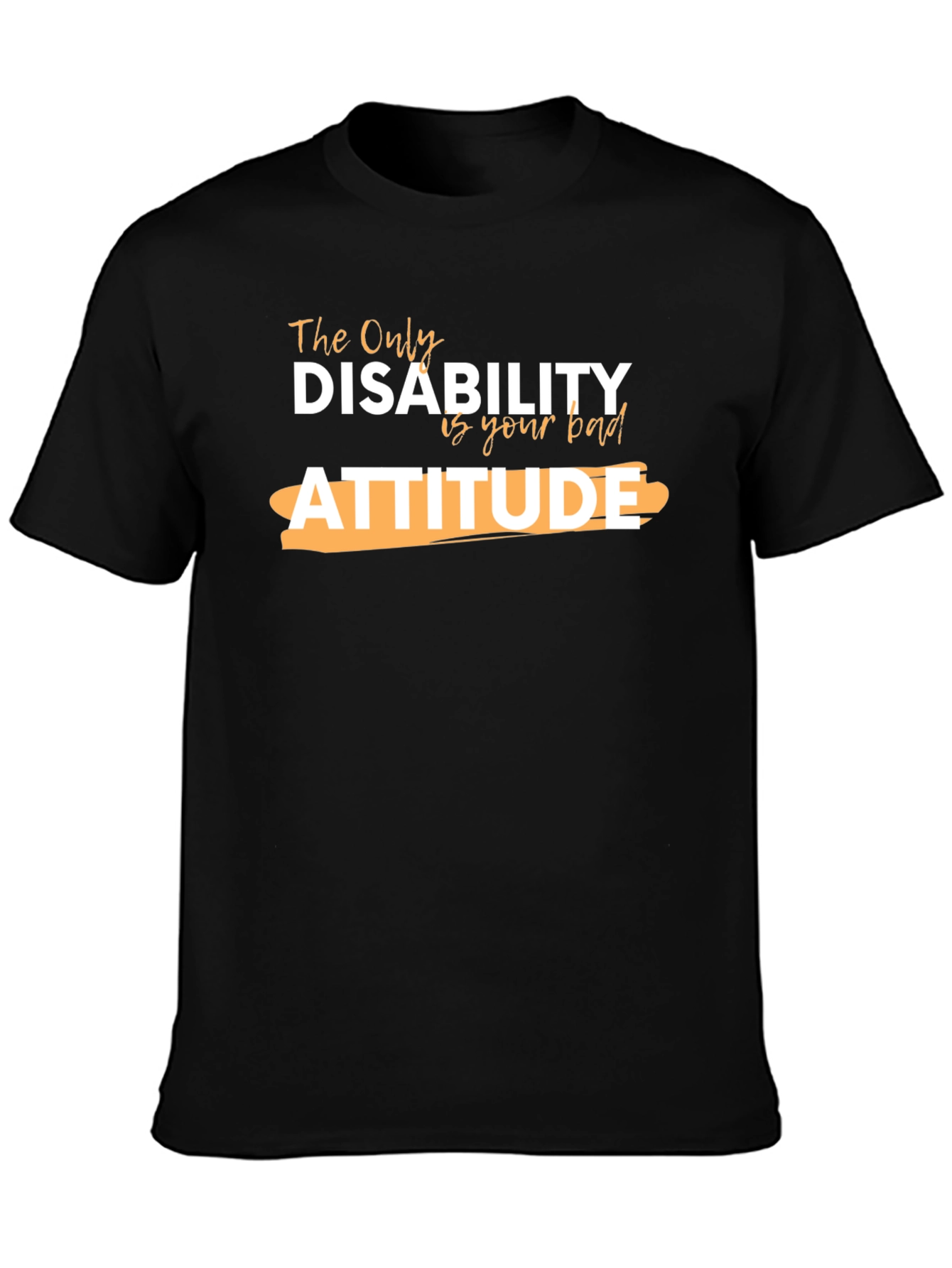 Black Attitude Graphic Tee - Inspirational Design view 3