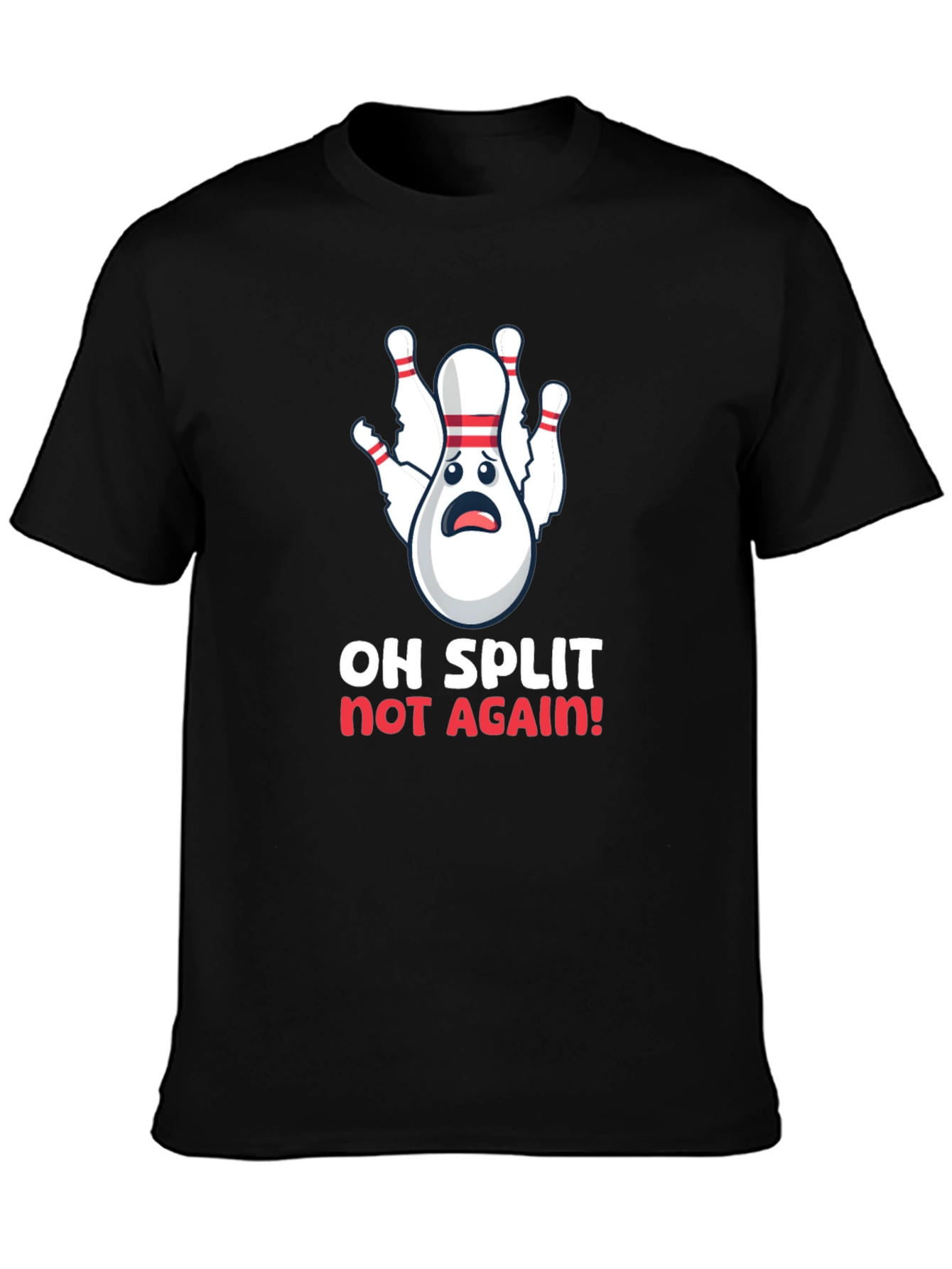 Black Funny Bowling Split T-Shirt view 3