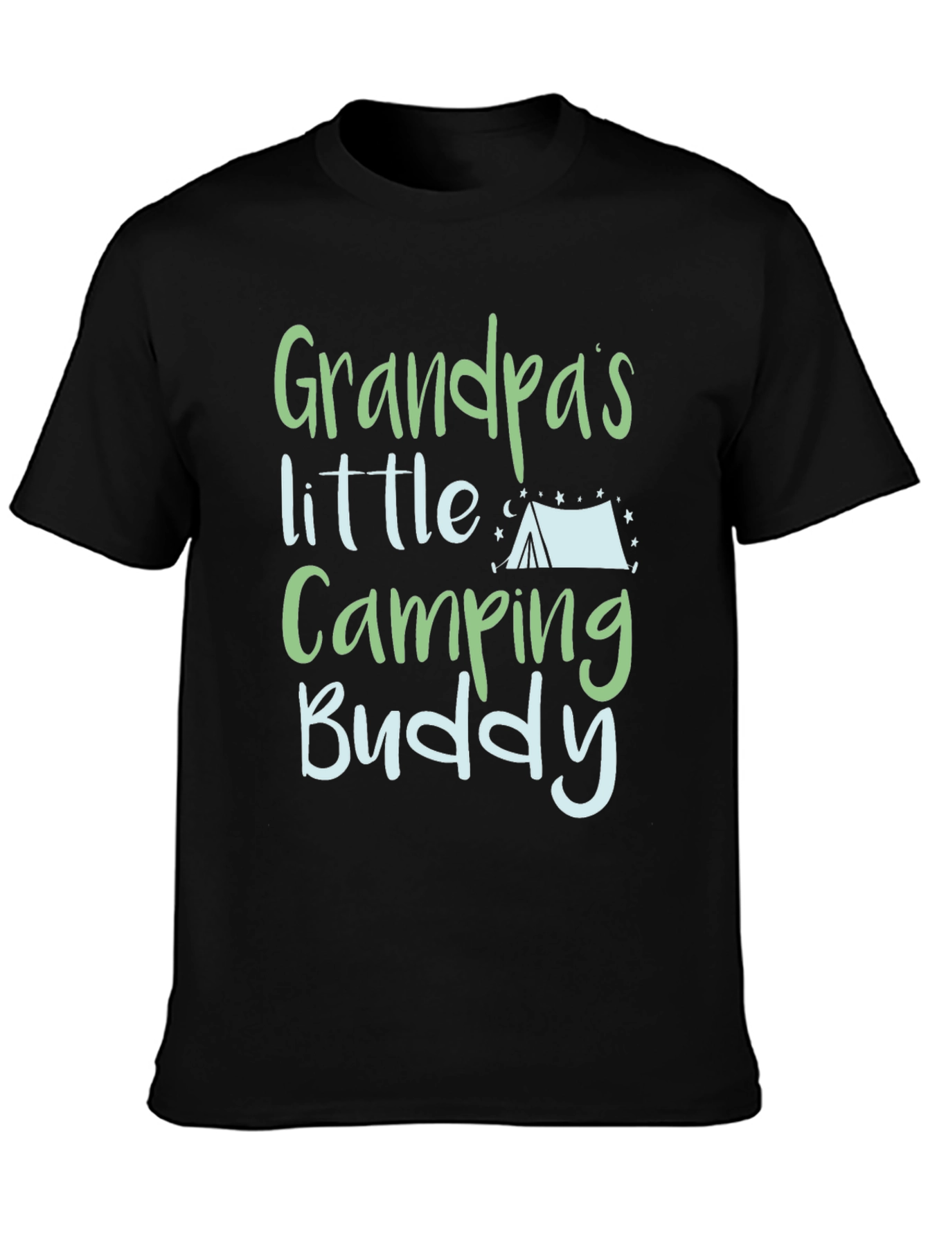Black Grandpa's Little Camping Buddy T-Shirt view 3