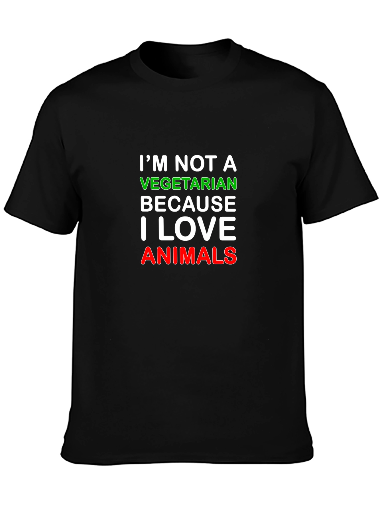 Black I'm Not a Vegetarian Black T-Shirt view 3