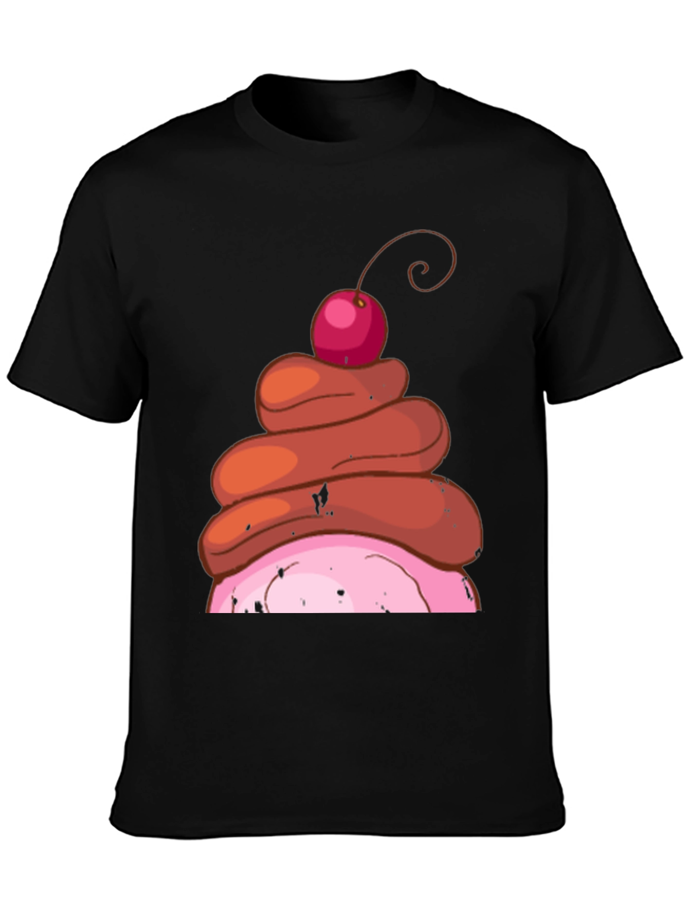 Black Funny Poop Dessert T-Shirt view 3