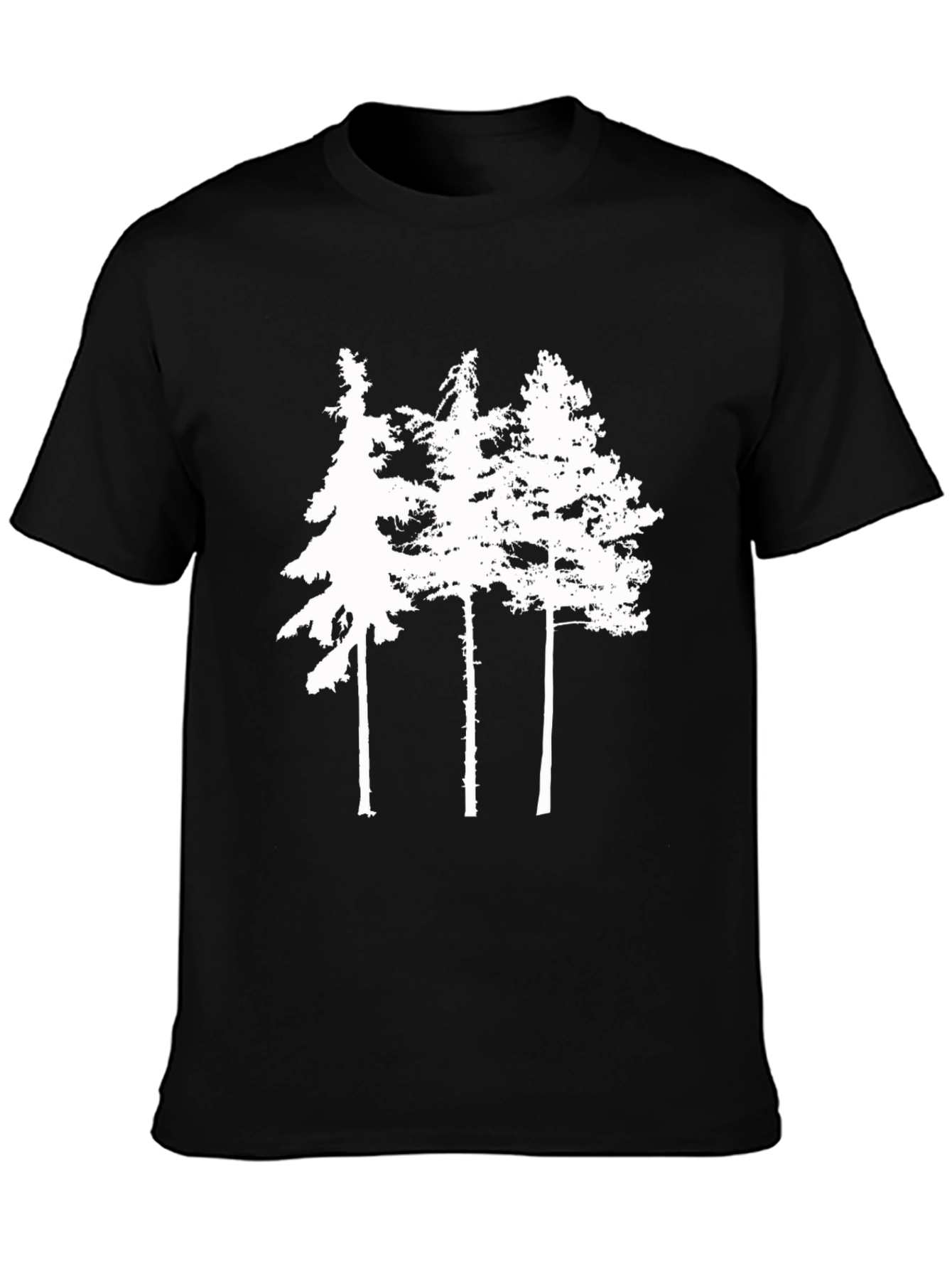Black Nature Lover Black T-Shirt - Forest Design view 3