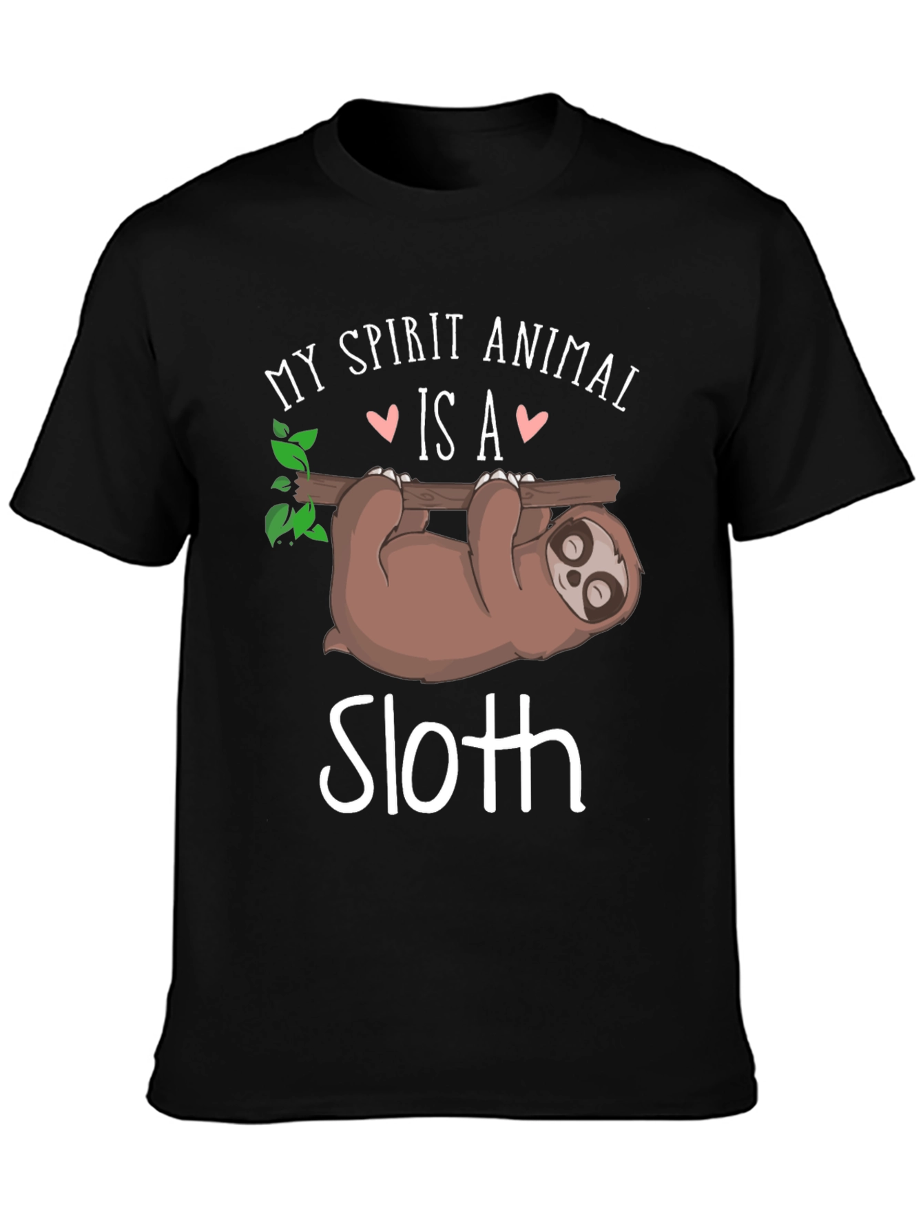 Black My Spirit Animal is a Sloth T-Shirt view 3