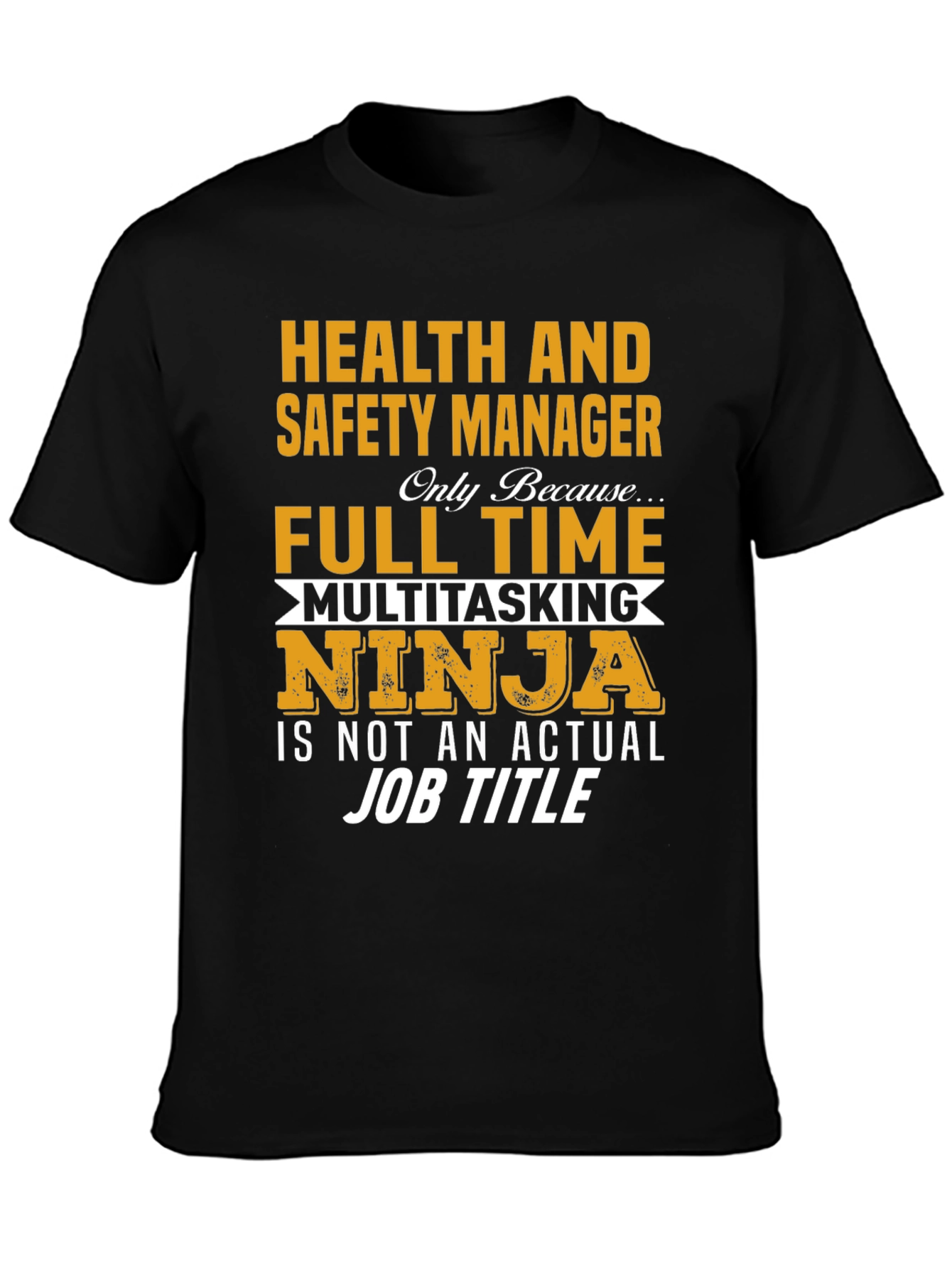 Black Health & Safety Manager Novelty T-Shirt view 3