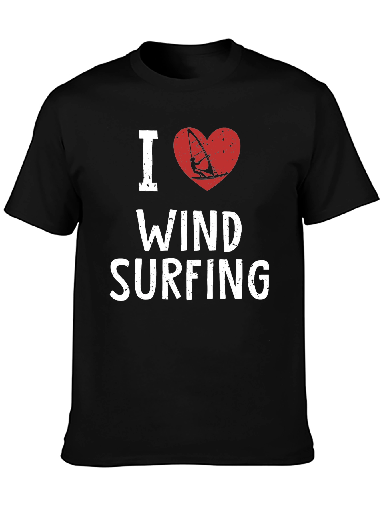 Black I Heart Windsurfing T-Shirt view 3