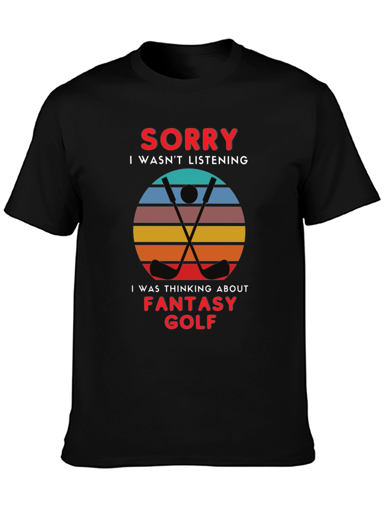 Black Fantasy Golf Graphic Tee - Sorry Wasn't Listening view 3