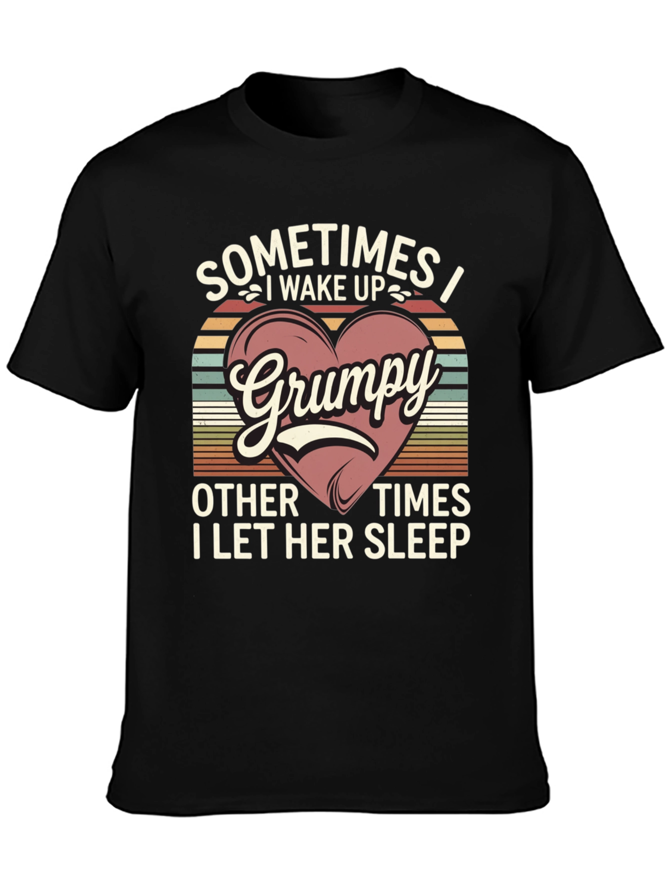 Black Grumpy I Wake Up T-Shirt view 3