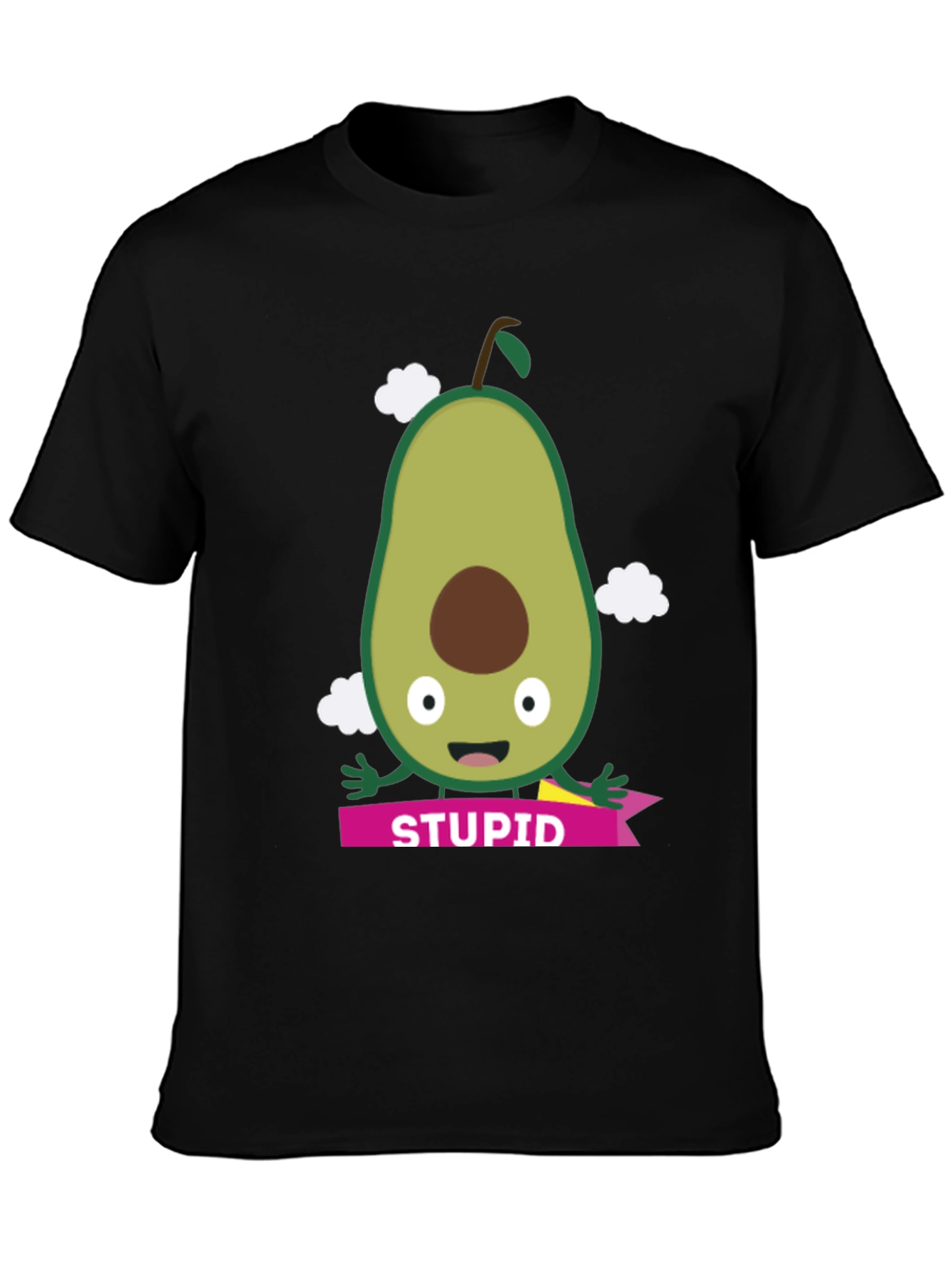 Black Avocado Stupid T-Shirt - Funny Graphic Tee view 3