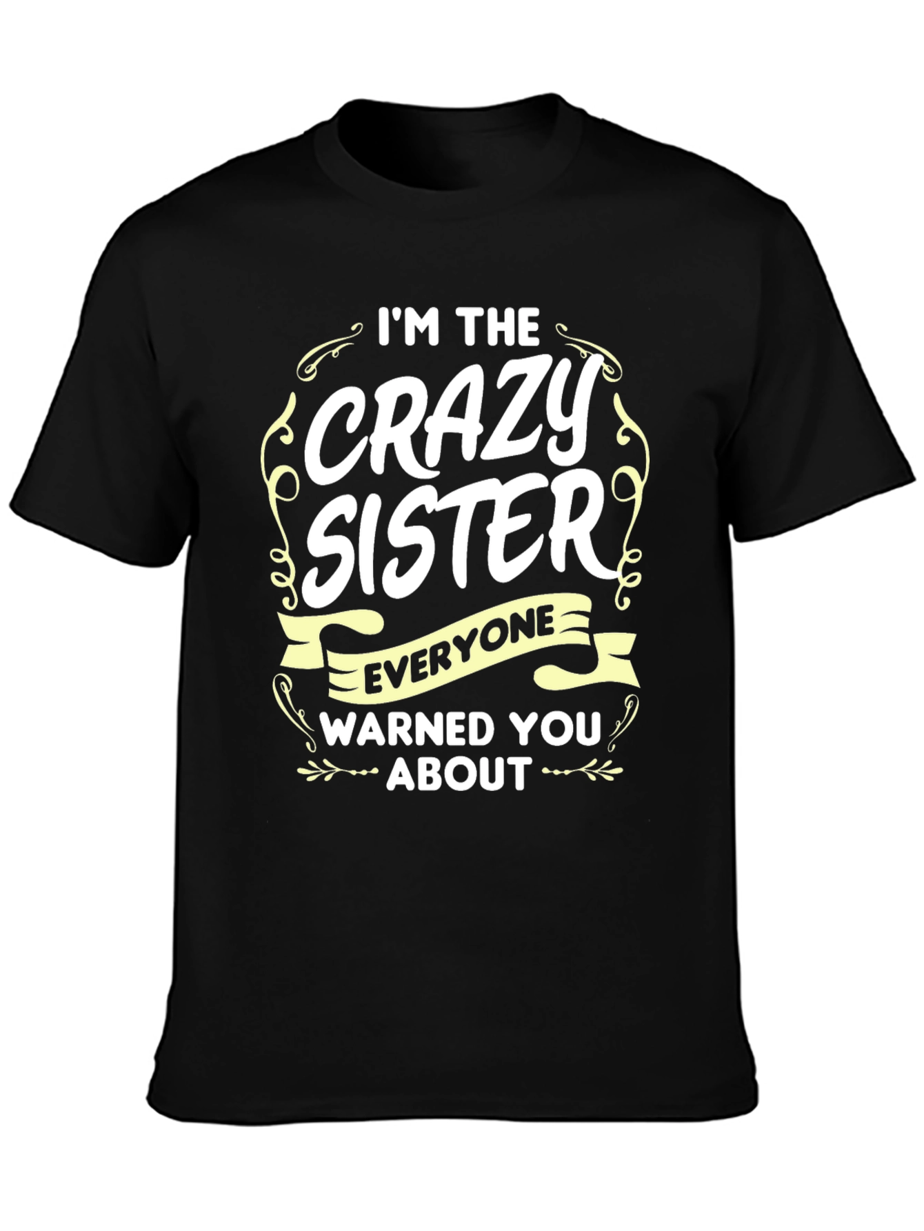 Black Crazy Sister Graphic T-Shirt view 3
