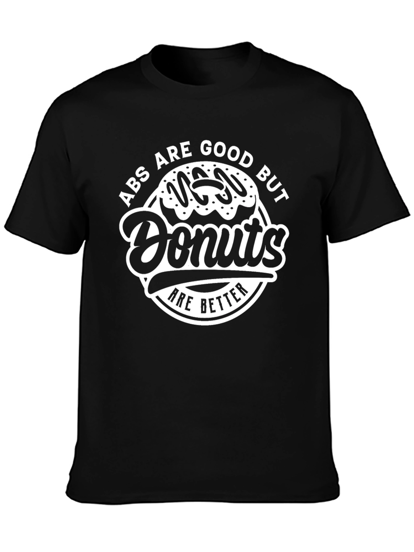 Black Abs Are Good But Donuts T-Shirt - Funny Fitness Tee view 3