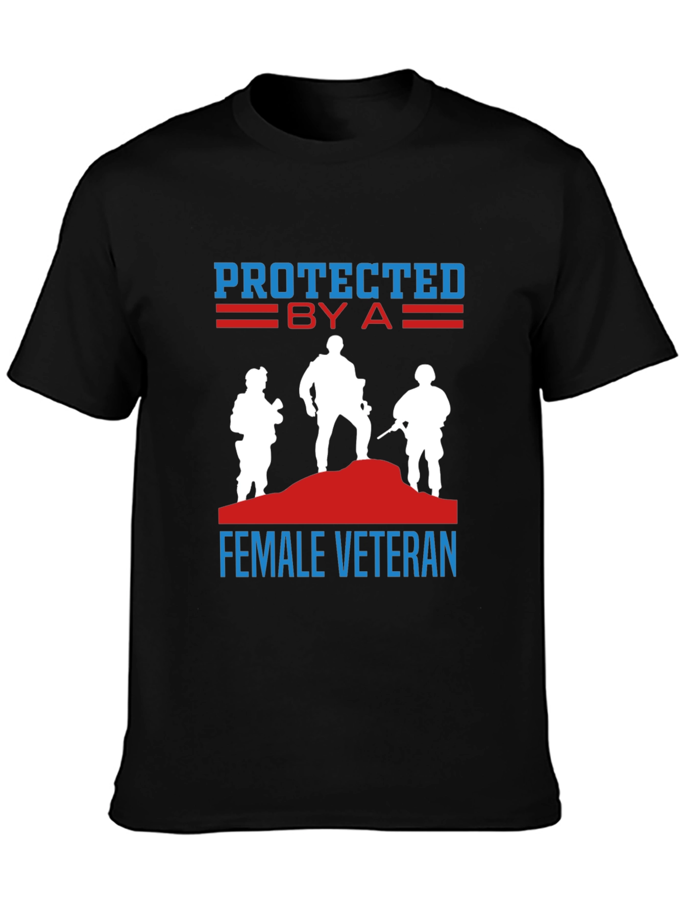 Black Protected by a Female Veteran T-Shirt view 3