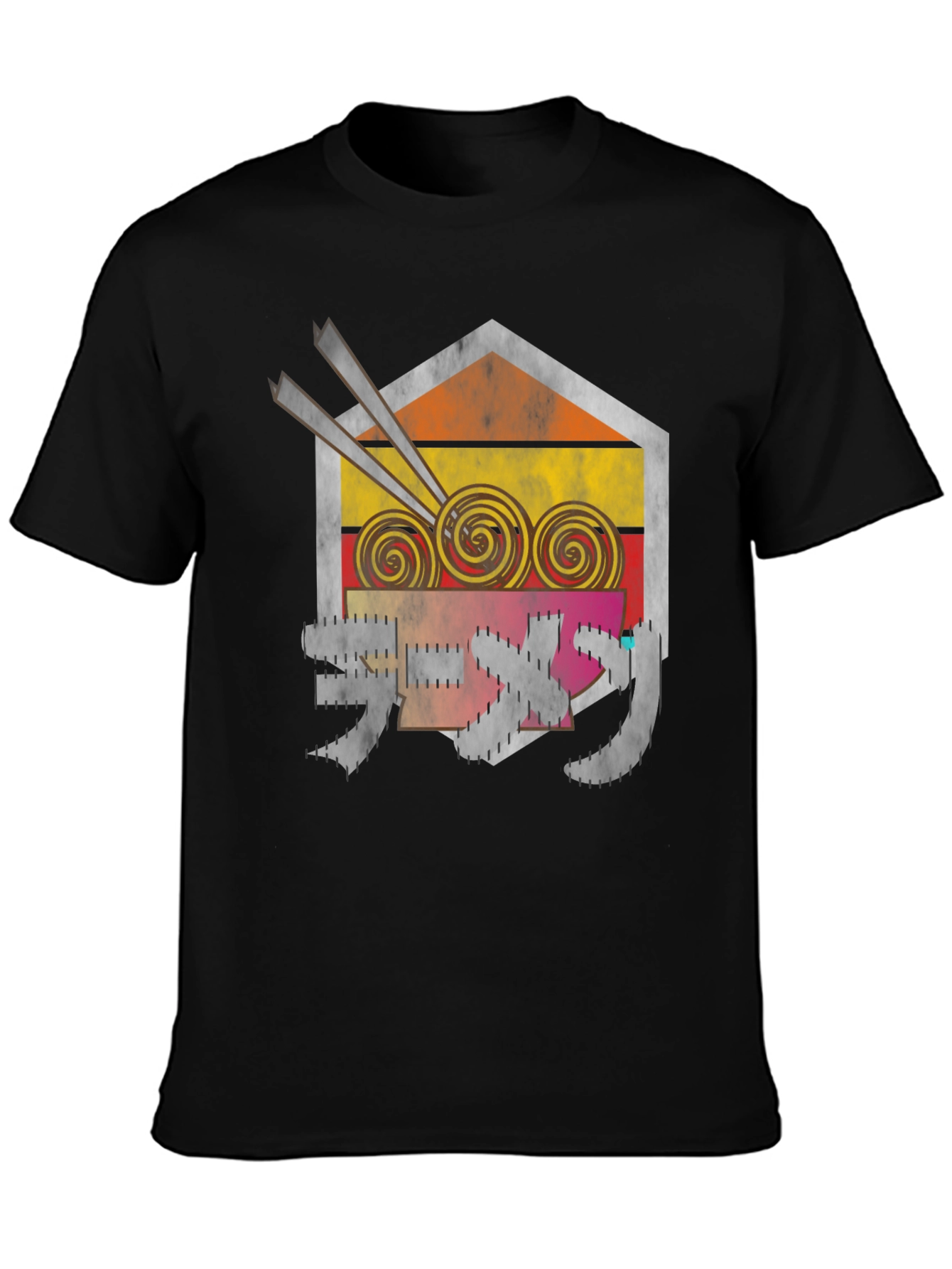 Black Ramen Kanji Graphic T-Shirt view 3