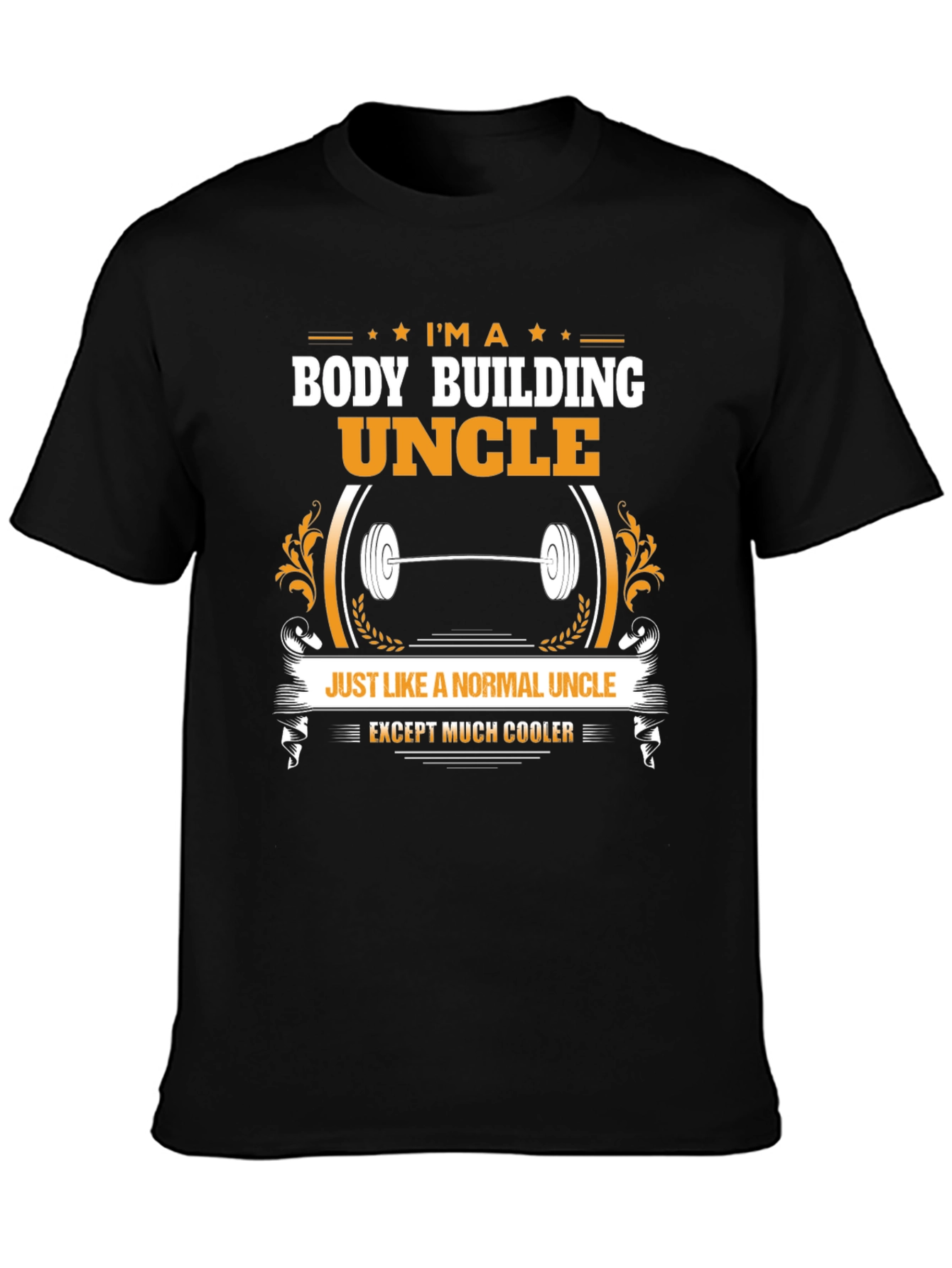 Black Body Building Uncle T-Shirt - Cooler Than Normal! view 3