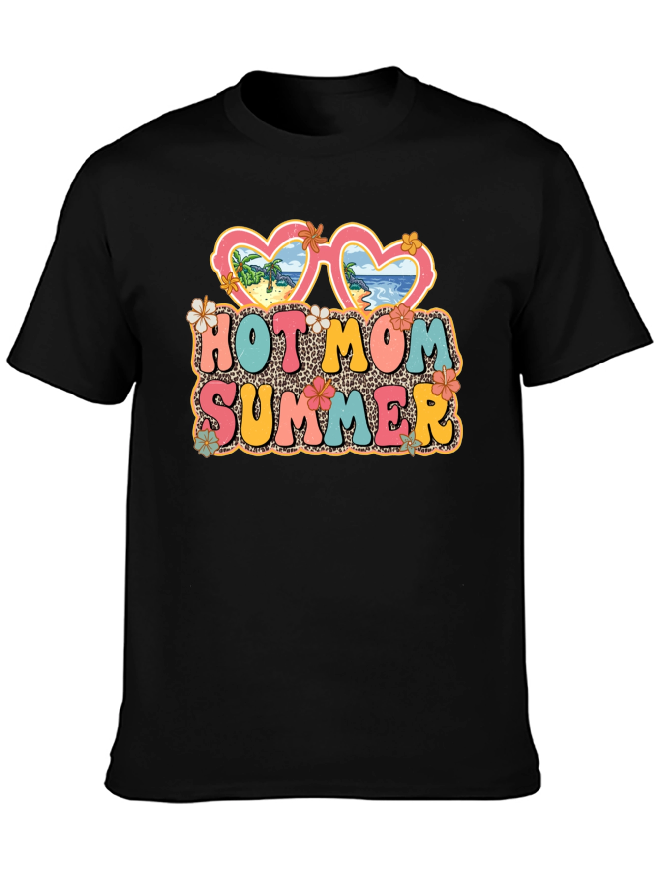 Black Hot Mom Summer Graphic T-Shirt, Unisex view 3