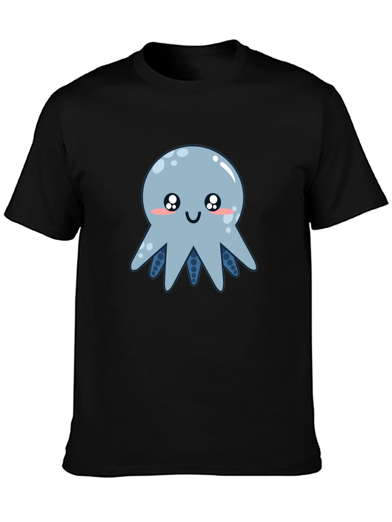 Black Cute Octopus Graphic T-Shirt - Black view 3