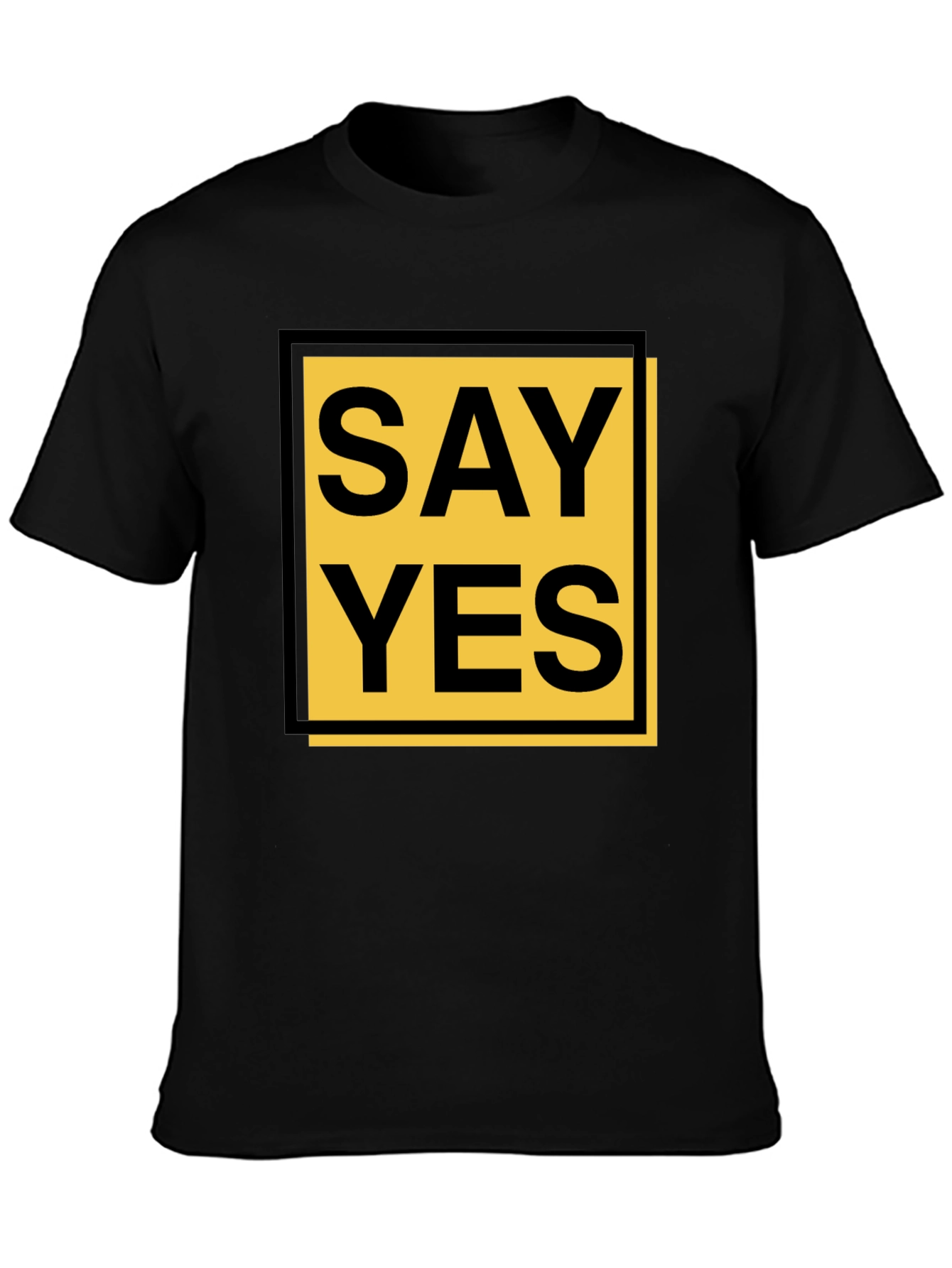 Black Say Yes Graphic Tee - Bold Statement Shirt view 3