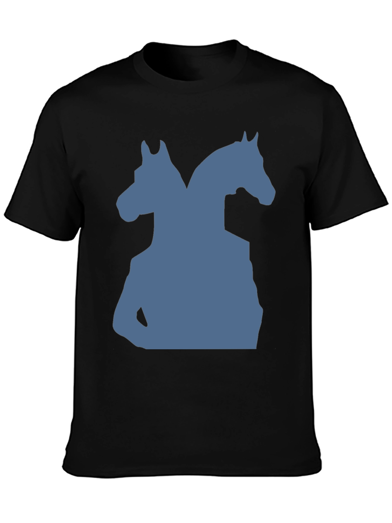 Black Two-Headed Horse Graphic Tee - Black view 3