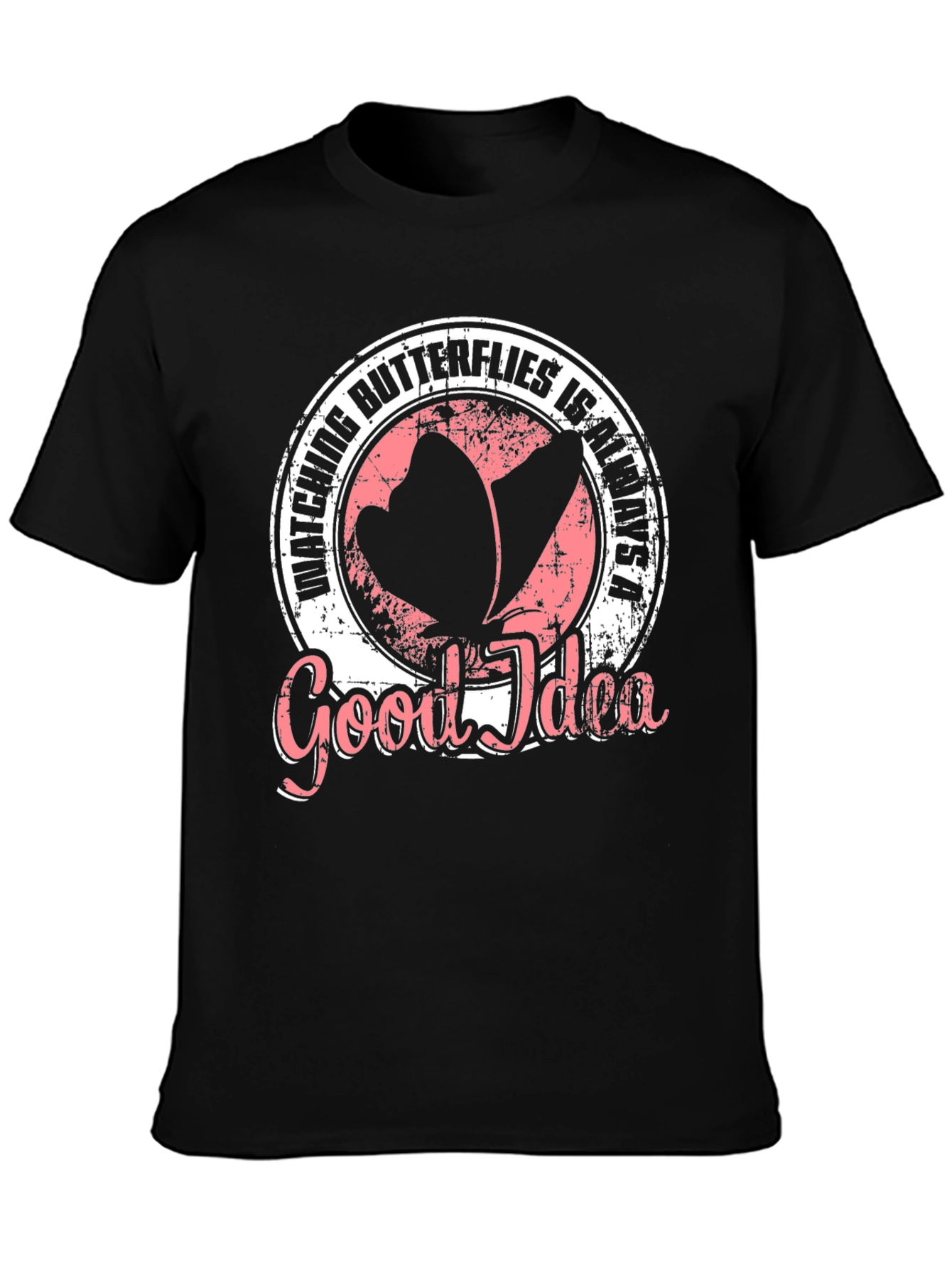 Black Butterfly Watching Graphic Tee - A Good Idea! view 3