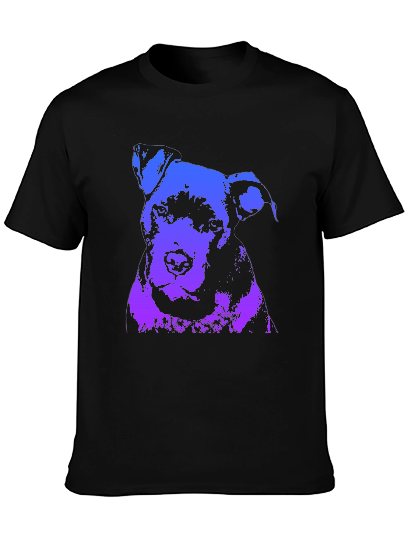 Black Dog Graphic Print Crew Neck T-Shirt view 3