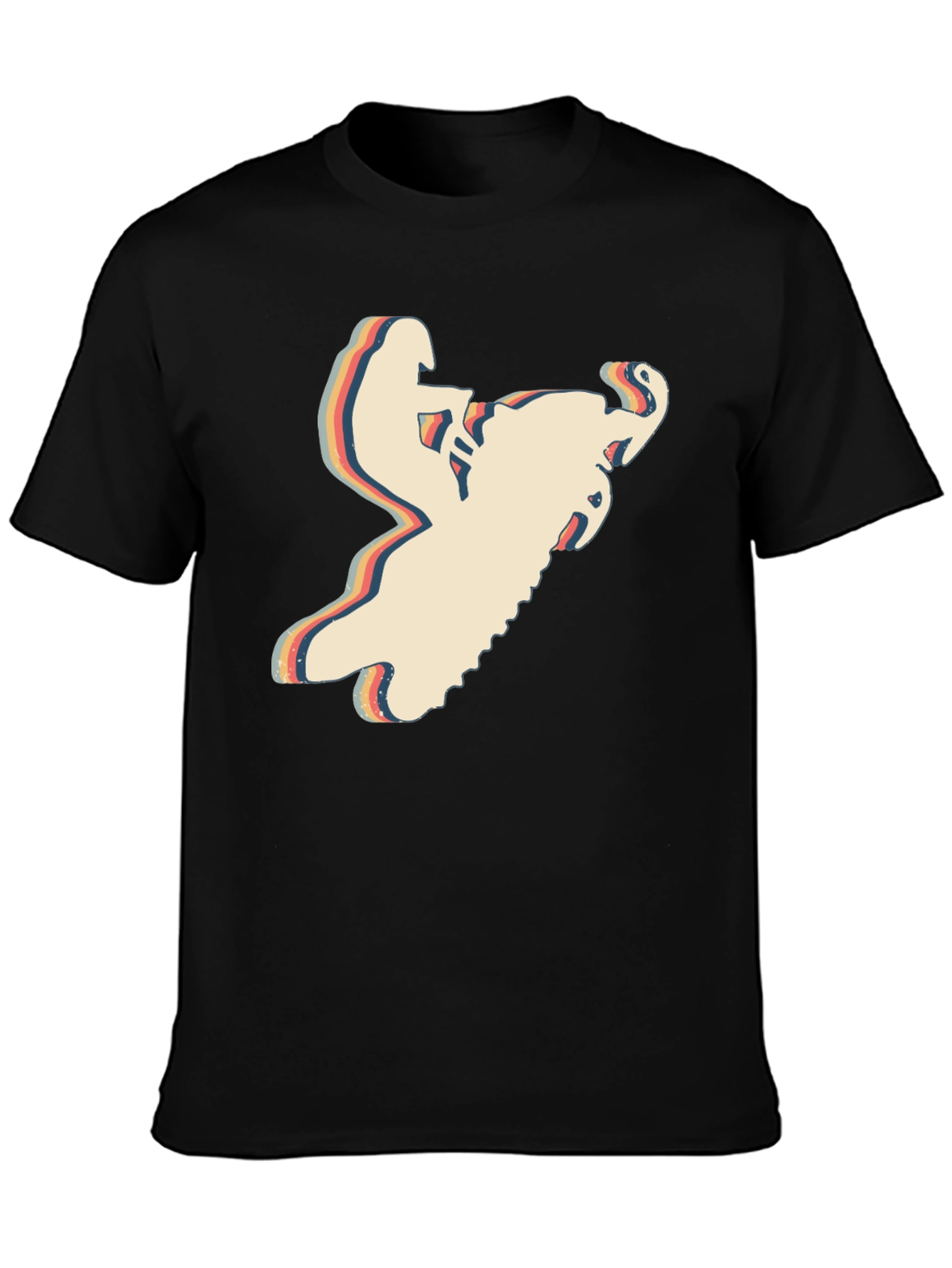 Black Retro Motocross T-Shirt - Vintage Style Ride Tee view 3