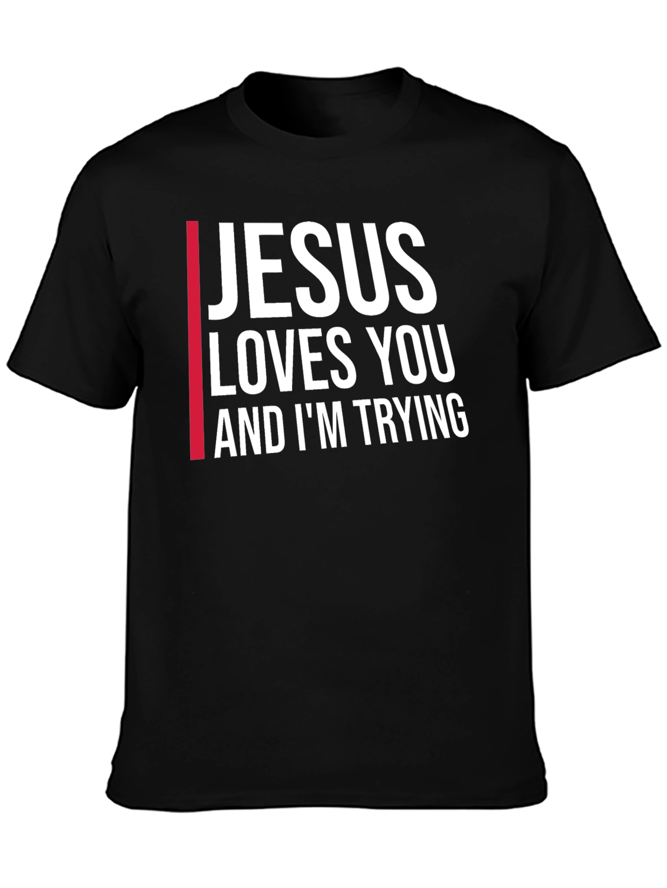 Black Jesus Loves You Graphic Tee - Black view 3