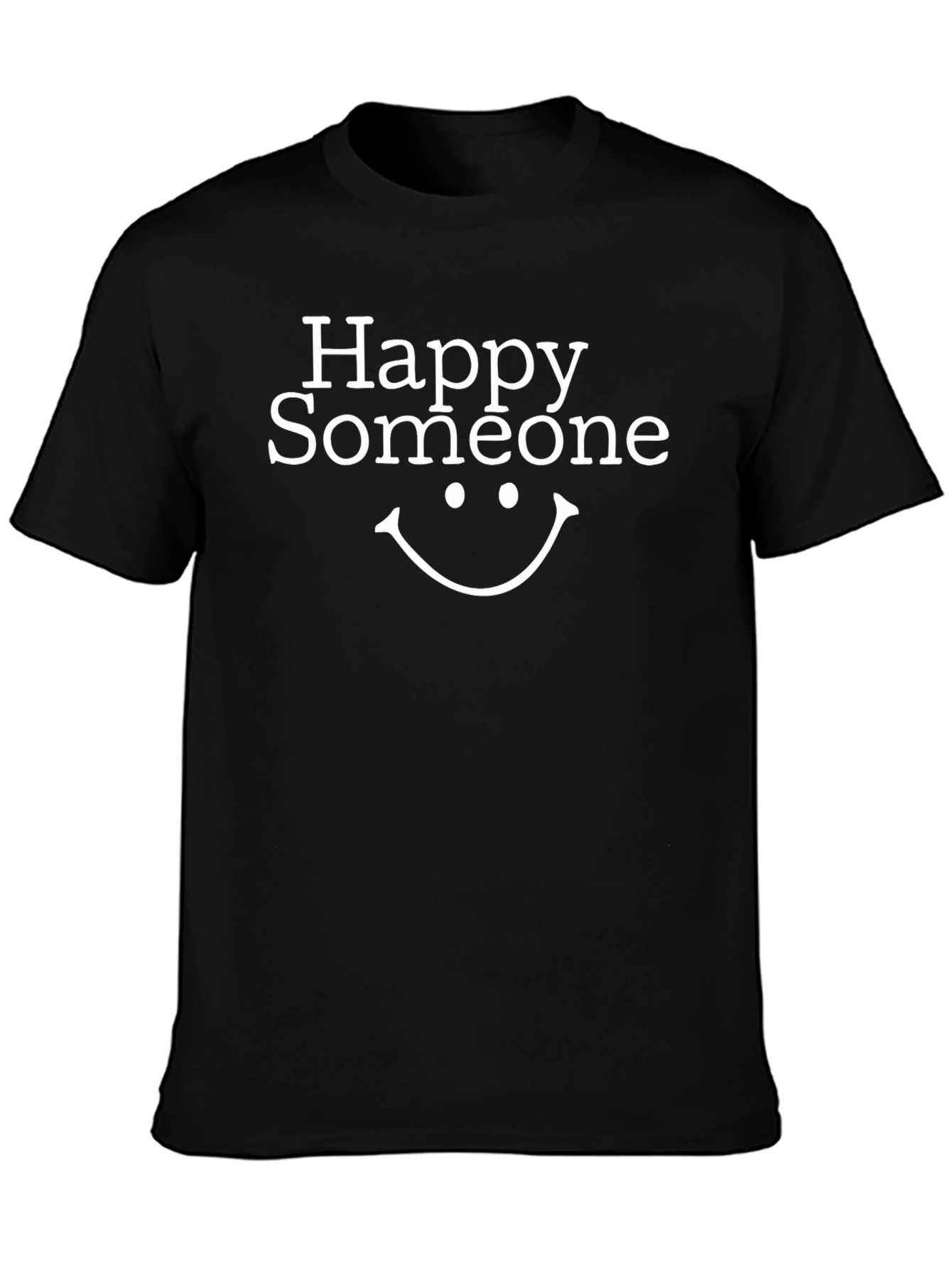 Black Happy Someone T-Shirt - Black Cotton Blend view 3