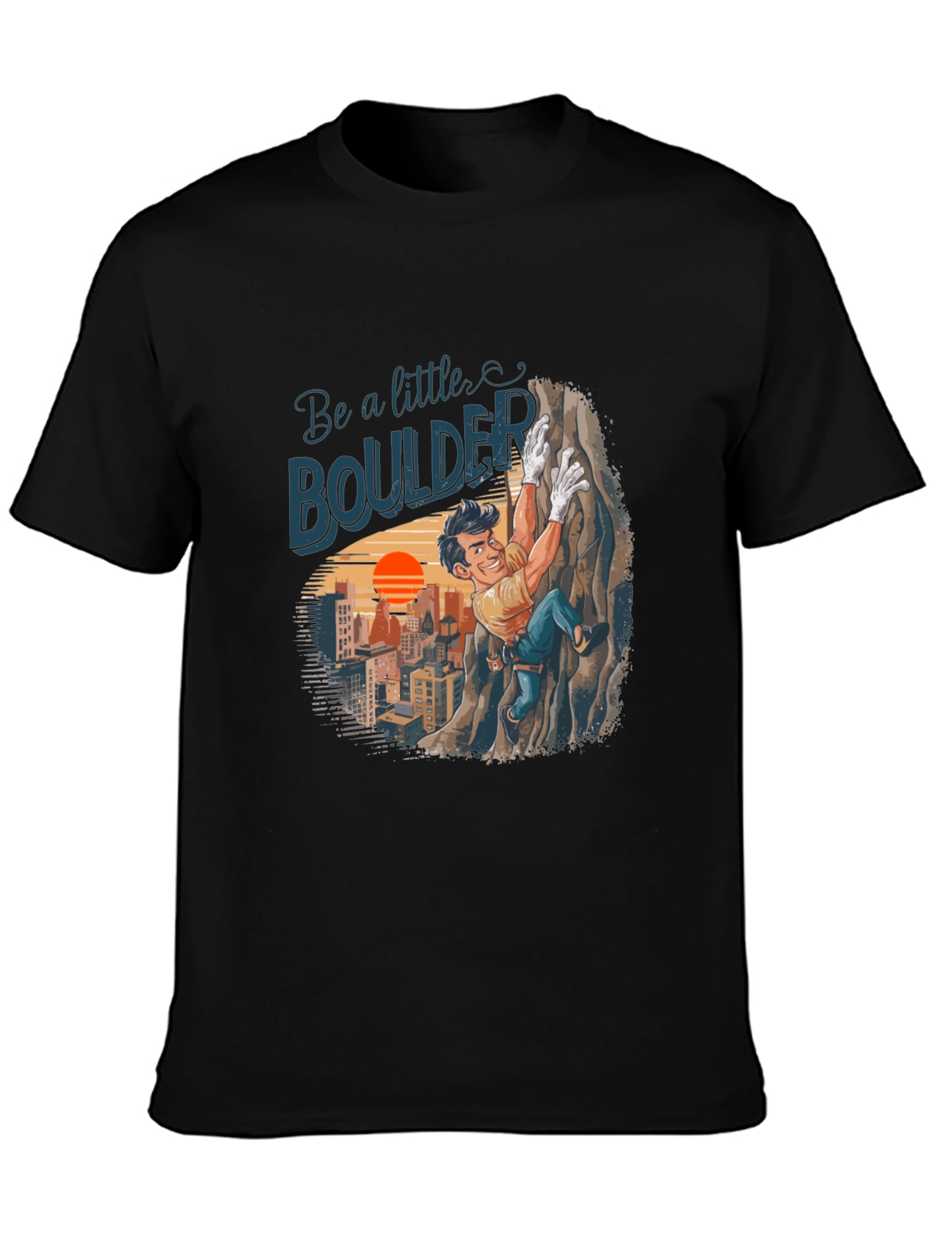 Black Be a Little Boulder Climbing T-Shirt view 3