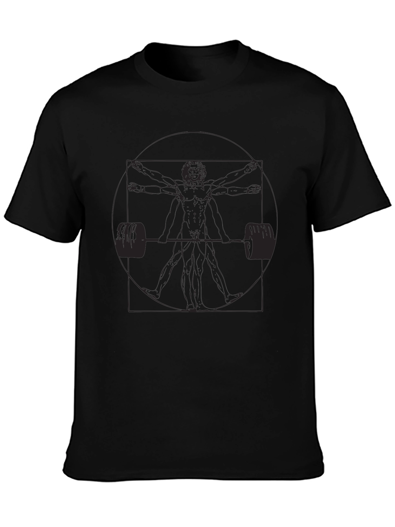 Black Vitruvian Lifter Black T-Shirt view 3