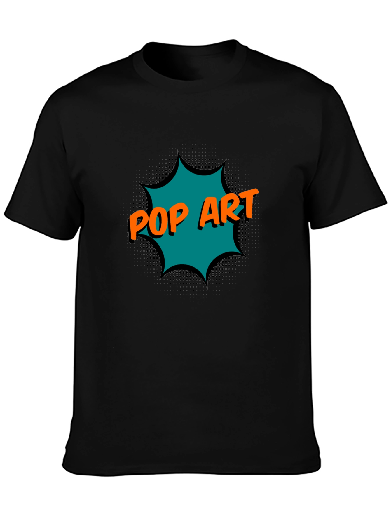 Black Pop Art Graphic Black T-Shirt view 3