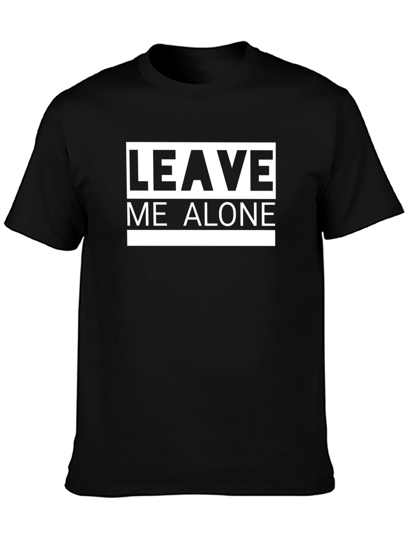 Black Leave Me Alone Black T-Shirt - Bold Graphic Tee view 3