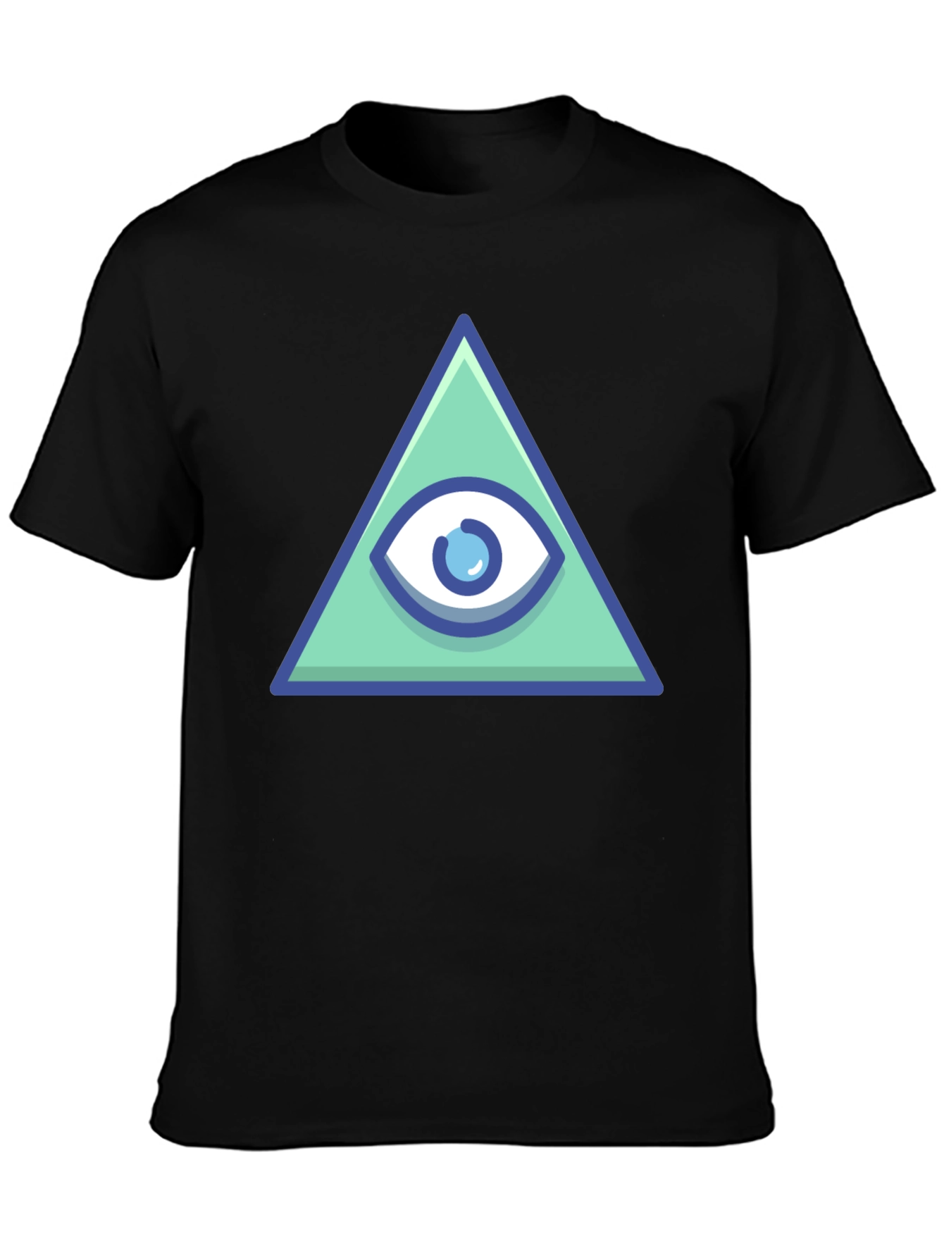 Black All Seeing Eye Pyramid Graphic Tee - Black view 3