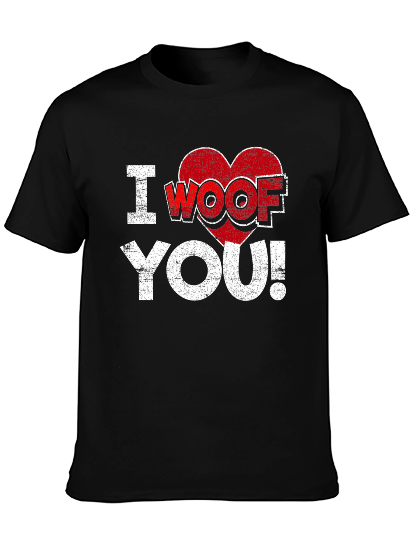 Black I Woof You T-Shirt - Funny Dog Lover Tee view 3