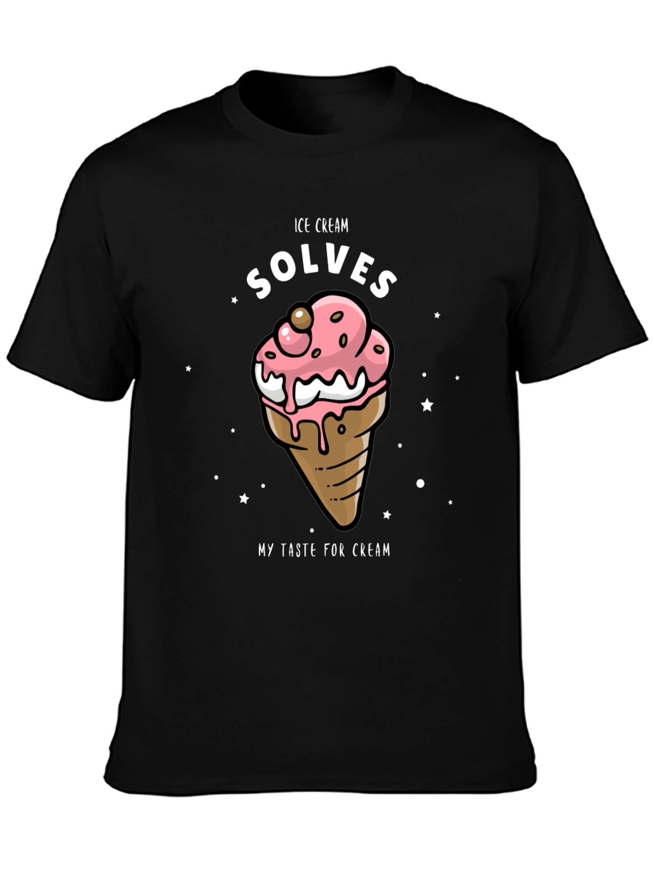 Black Ice Cream Solves Taste T-Shirt view 3