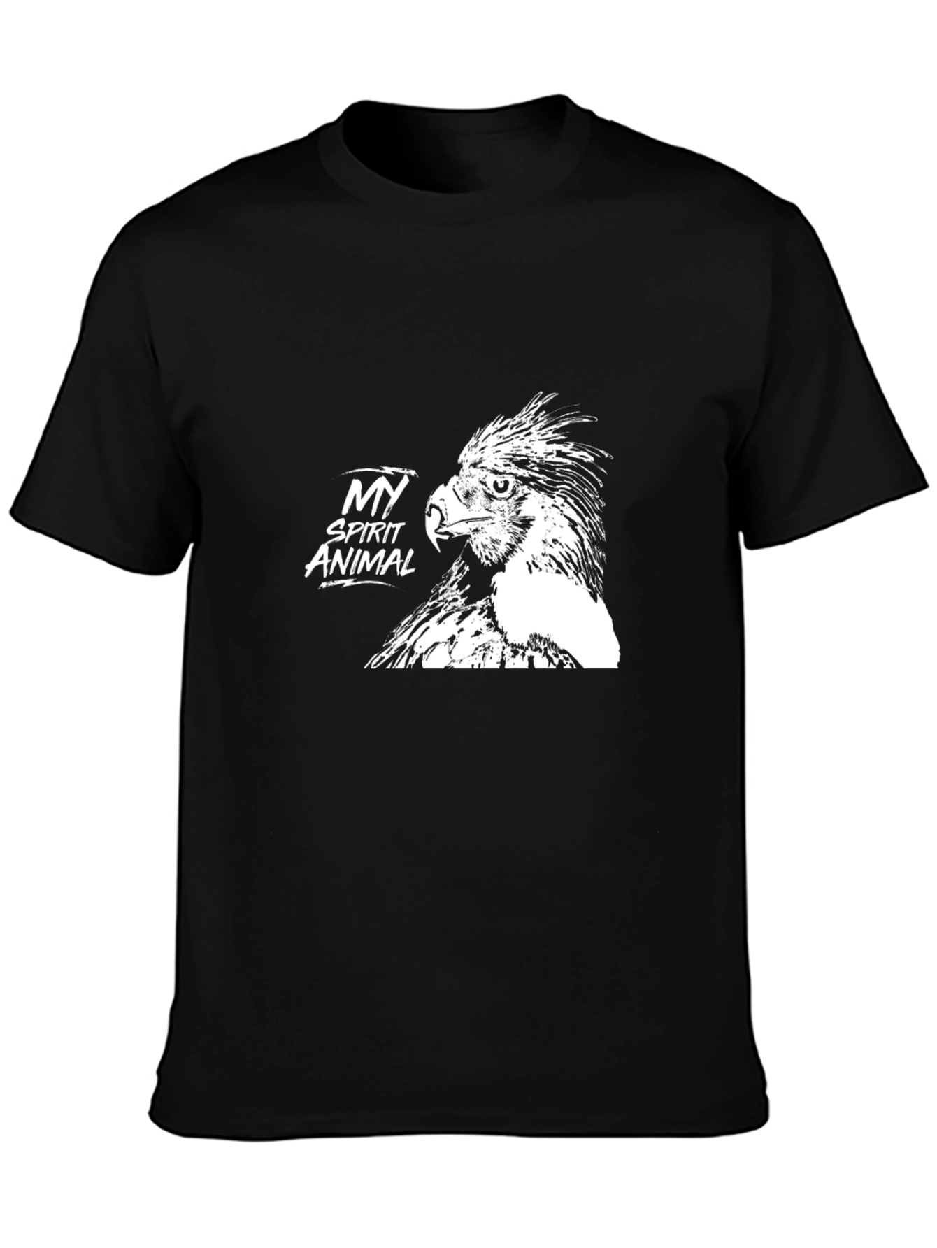 Black My Spirit Animal Eagle Black T-Shirt view 3