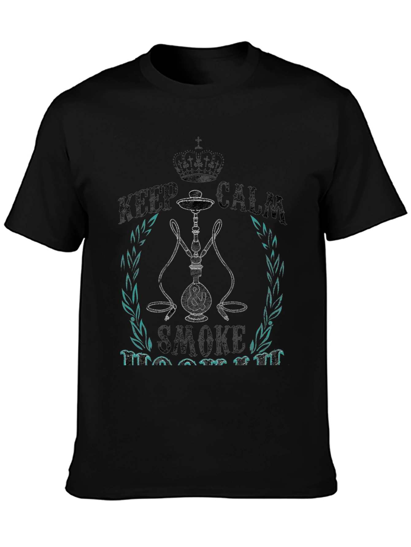 Black Keep Calm Smoke Shisha T-Shirt view 3