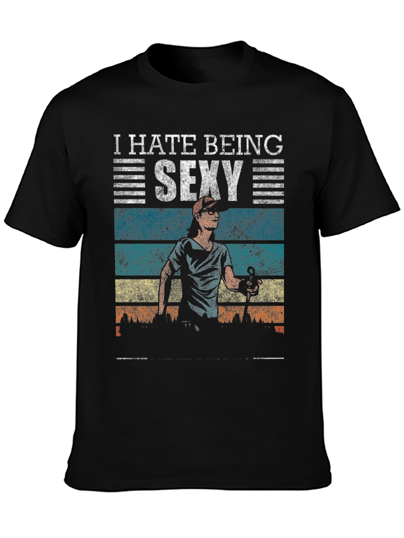 Black I Hate Being Sexy T-Shirt view 3