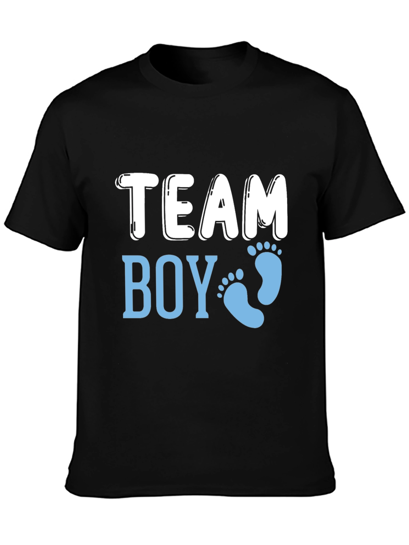 Black Team Boy Gender Reveal T-Shirt view 3