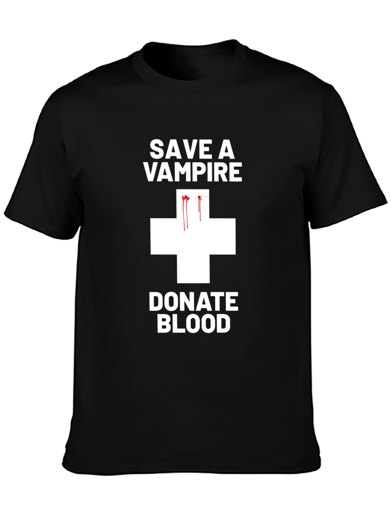 Black Save a Vampire Donate Blood T-Shirt view 3