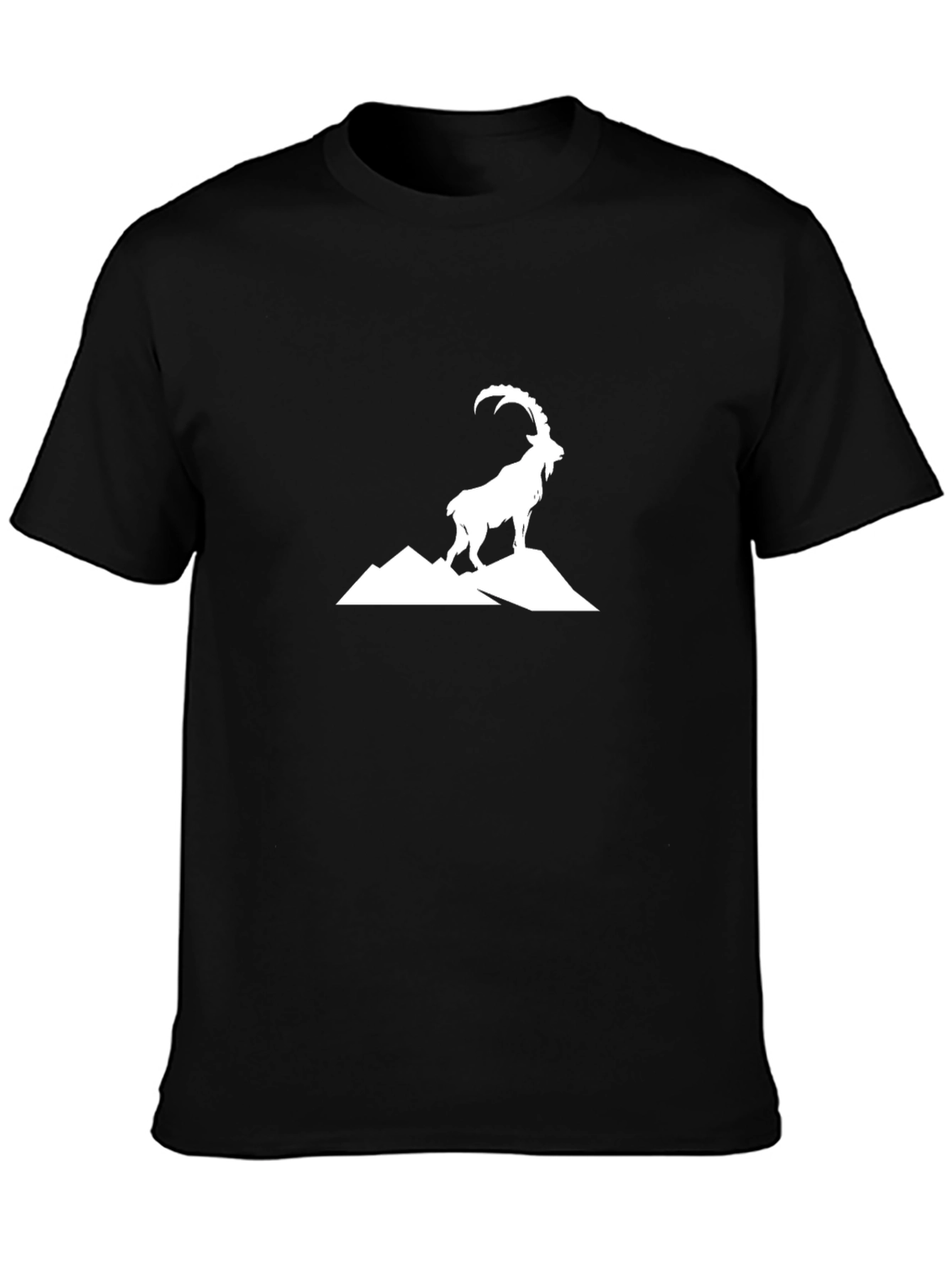Black Mountain Goat Graphic Tee - Black Cotton T-Shirt view 3