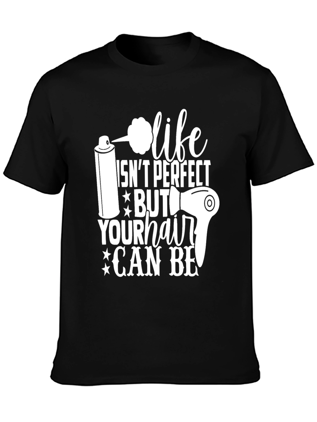 Black Life Isn't Perfect Hair Stylist Graphic T-Shirt view 3