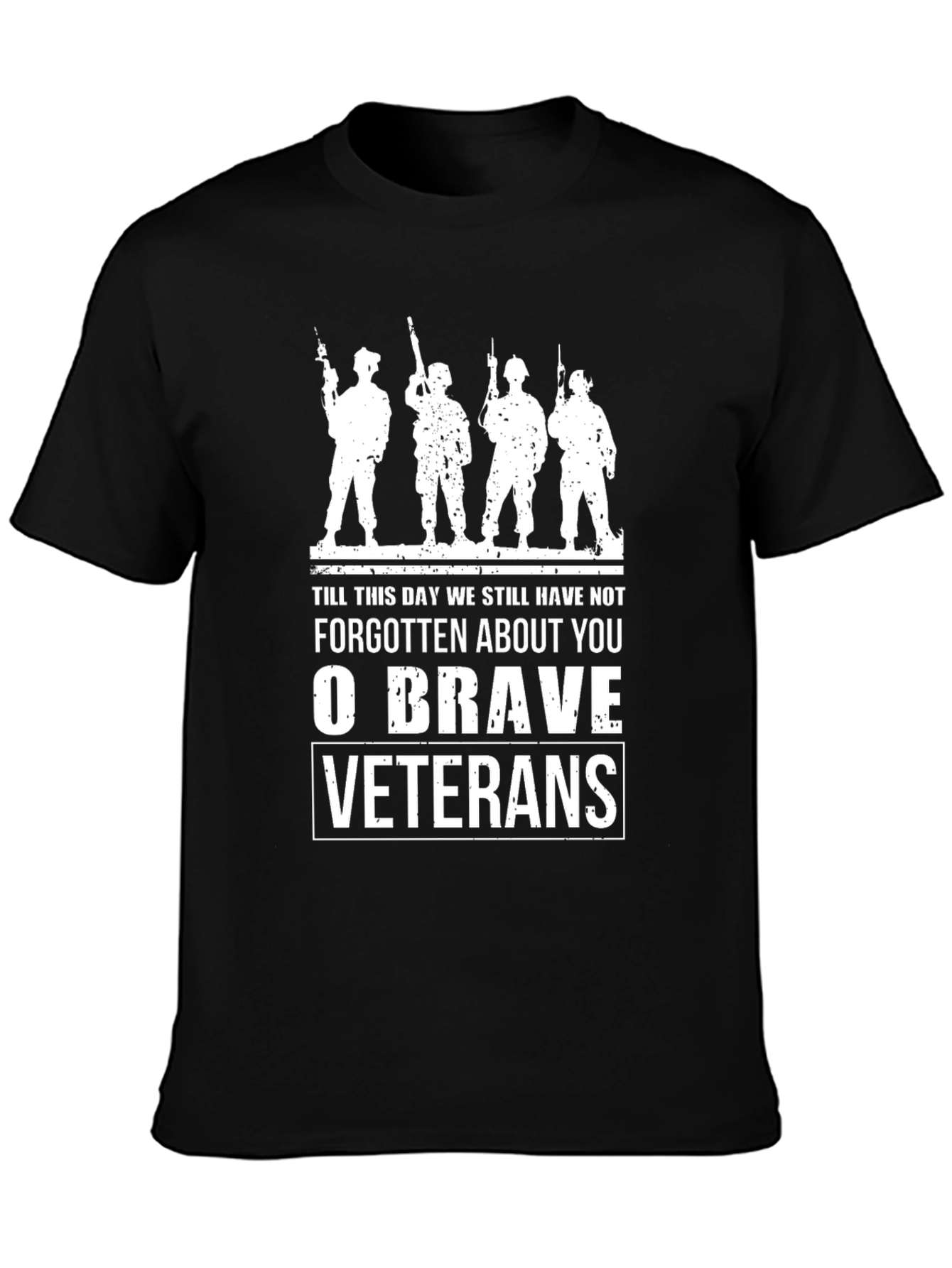 Black O Brave Veterans Graphic Tee - Military Tribute view 3
