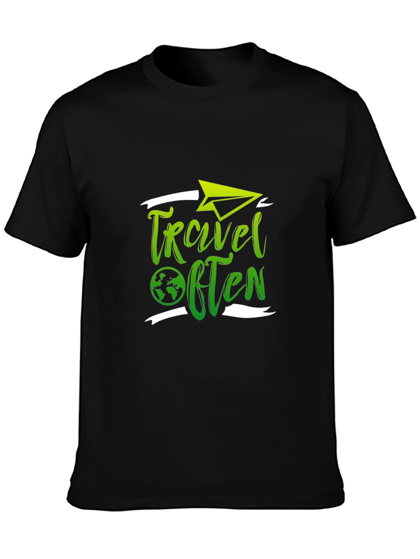 Black Travel Often Black T-Shirt view 3