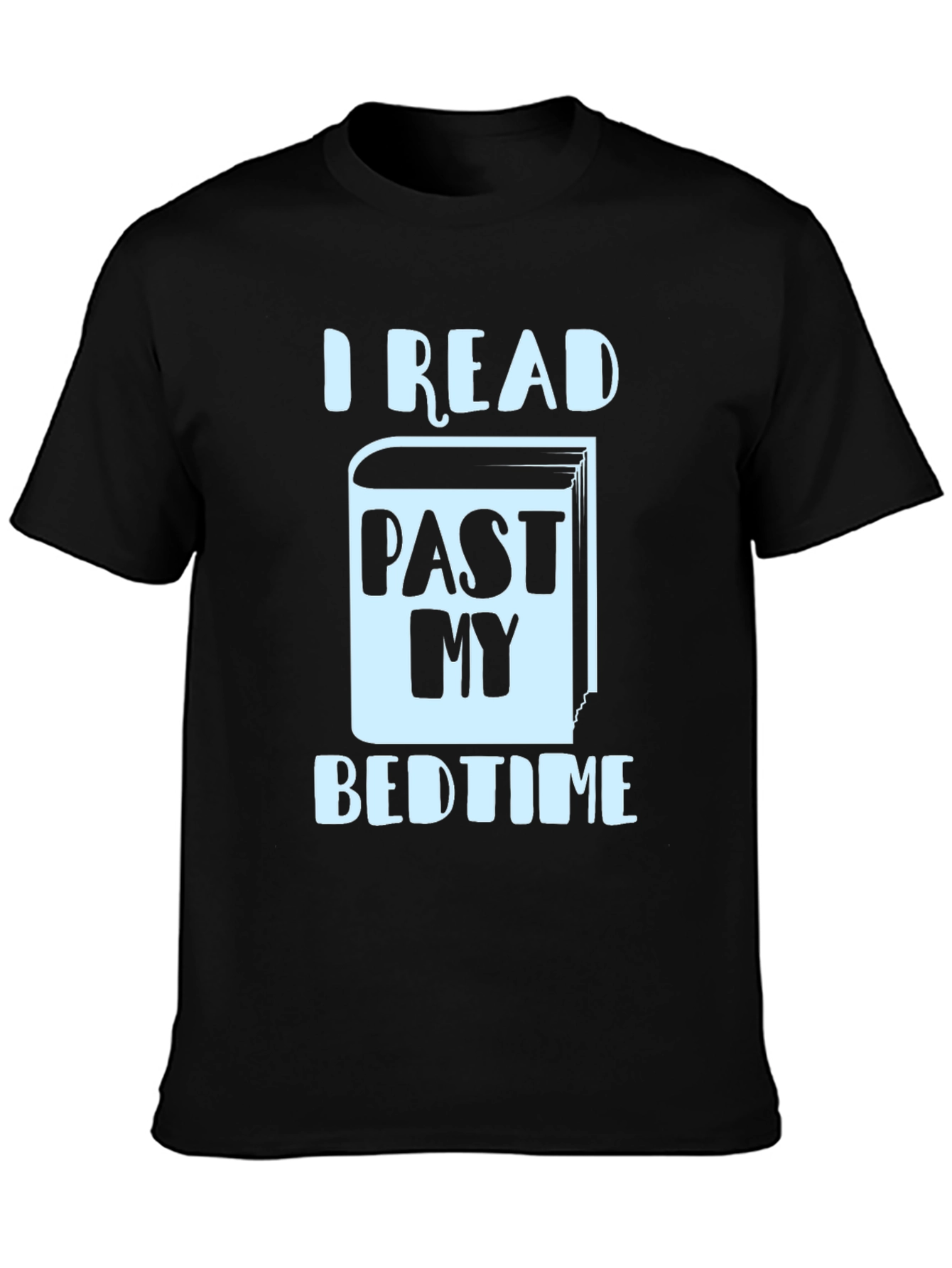 Black I Read Past My Bedtime Novelty T-Shirt view 3